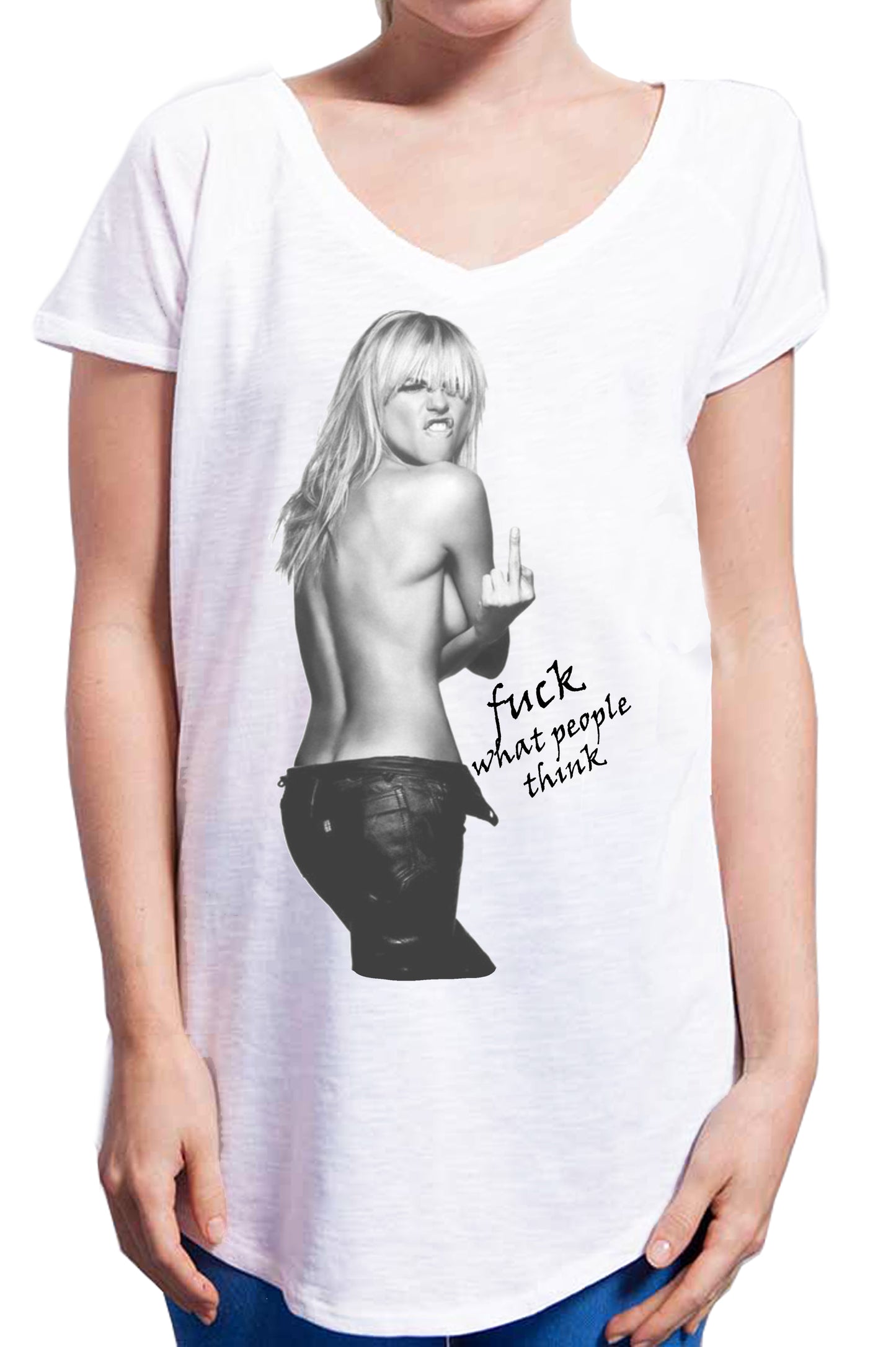 Heidi Klum Fuck Supermodella Stilista e Conduttrice The legend 18-18 Urban Slub Lady Donna Cotone 100% Fiammato JK