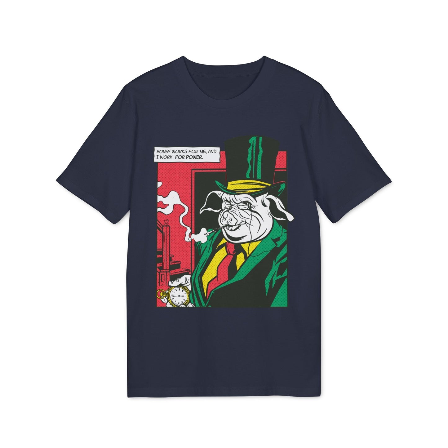 Boss Pig - Comic Mafia - Premium Bio Unisex T-Shirt - Front Print-5