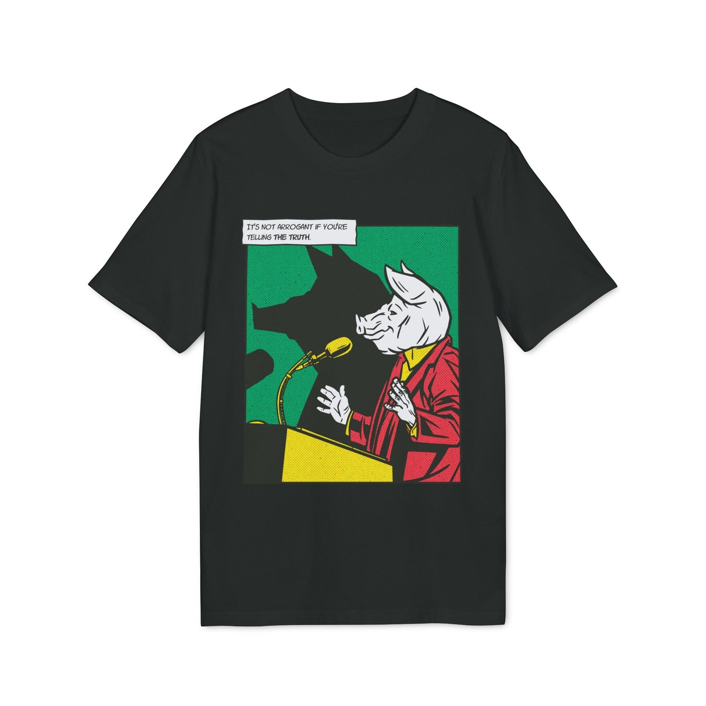 Pig Politician - Comic Mafia - Premium Bio Unisex T-Shirt - Front Print-0