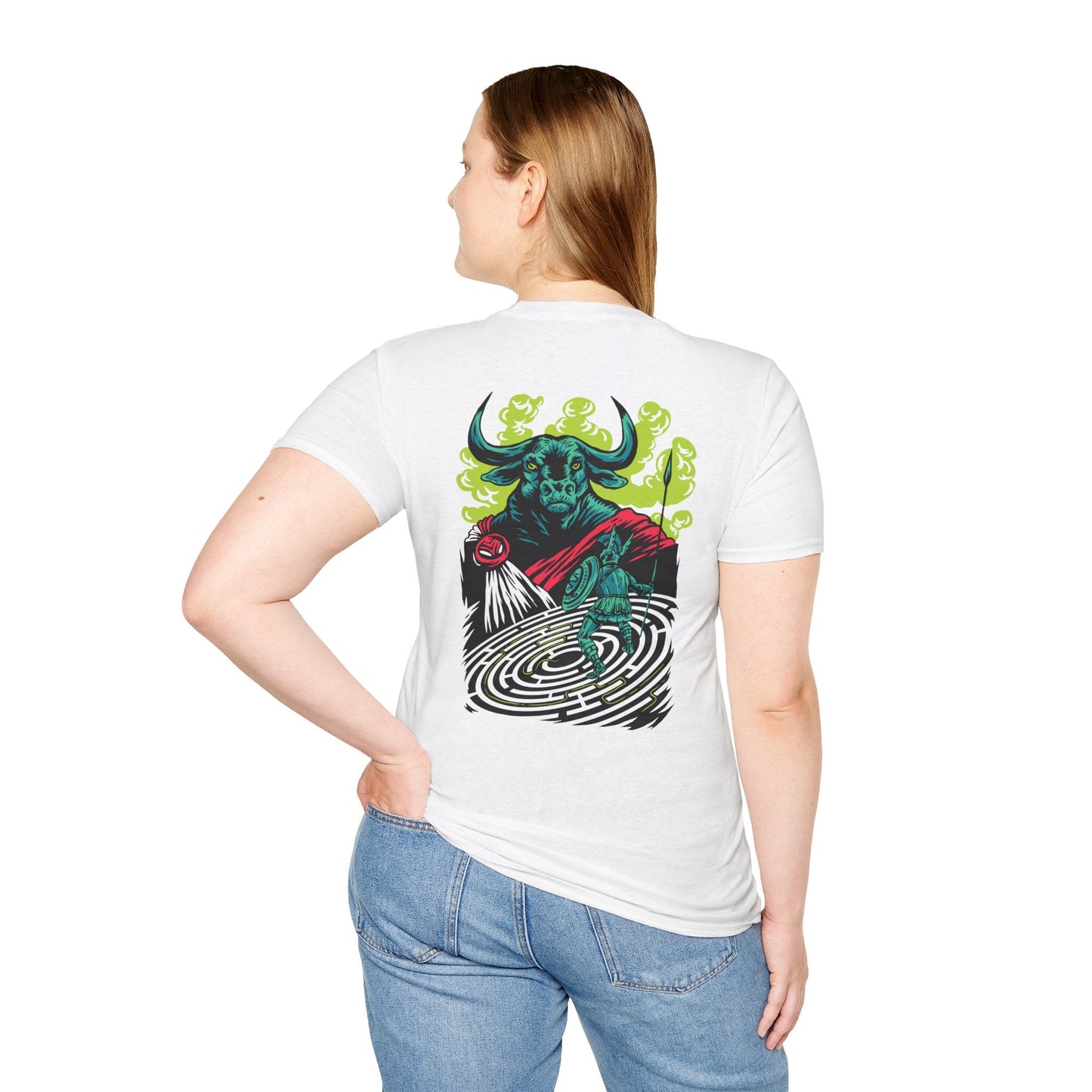 Minotauro - Greek Mythology - Unisex T-Shirt - Back Print-2