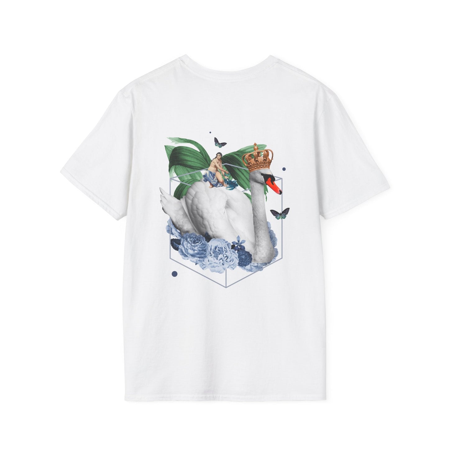 Swan - Quirky Collage - Unisex T-Shirt - Back Print-3