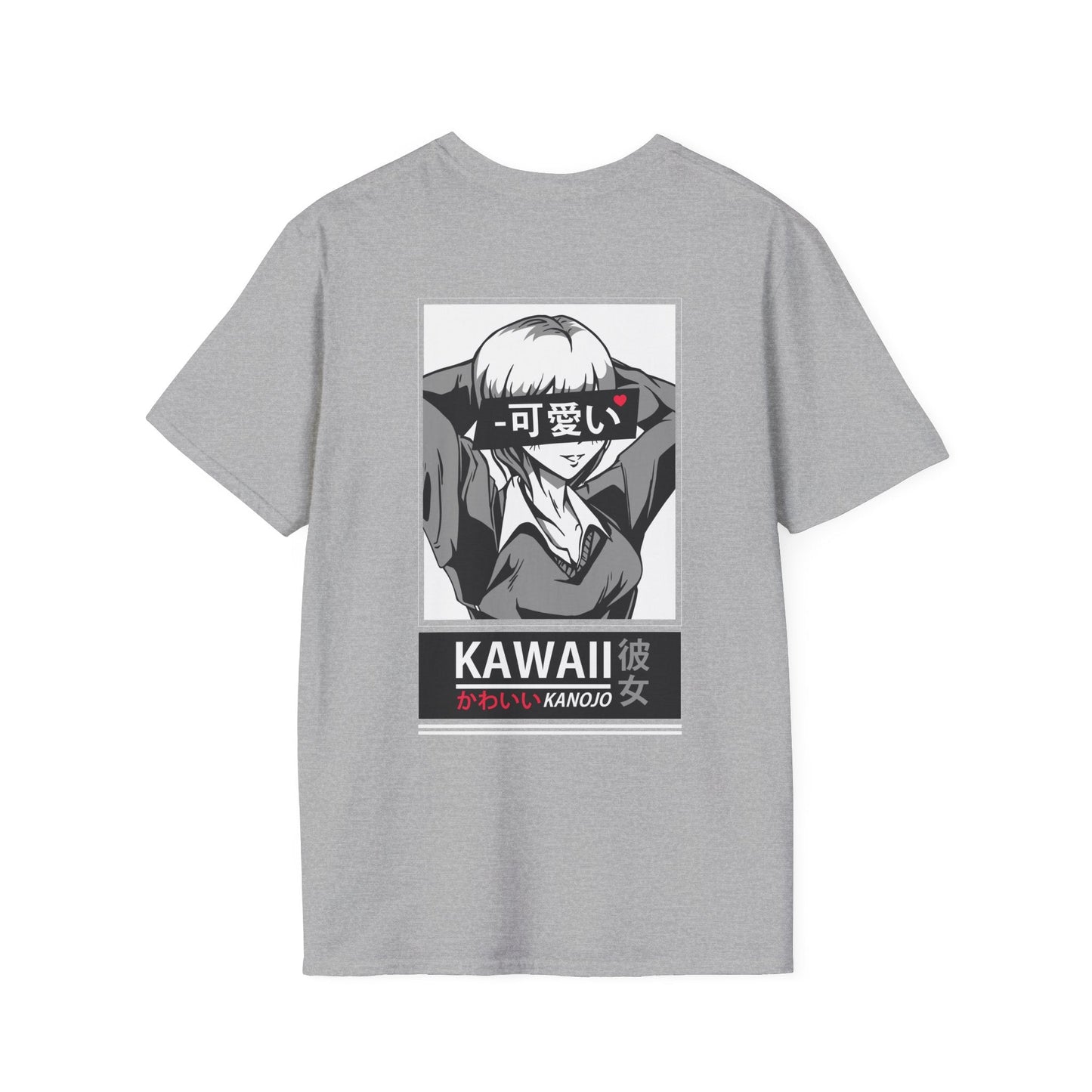 Kawaii Kanojo - Anime World - Unisex T-Shirt - Back Print-3