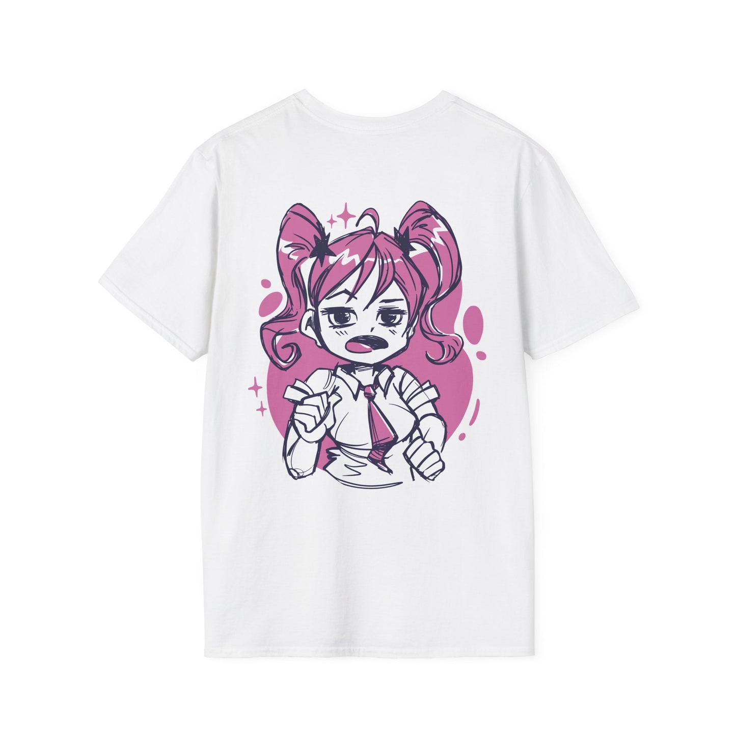 Anime Girl sketched - Anime World - Unisex T-Shirt - Back Print-3