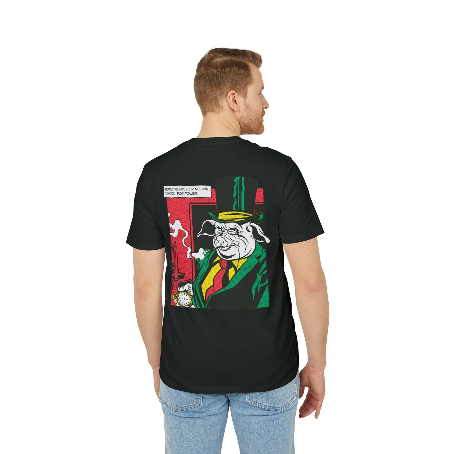 Boss Pig - Comic Mafia - Premium Bio Unisex T-Shirt - Back Print-4
