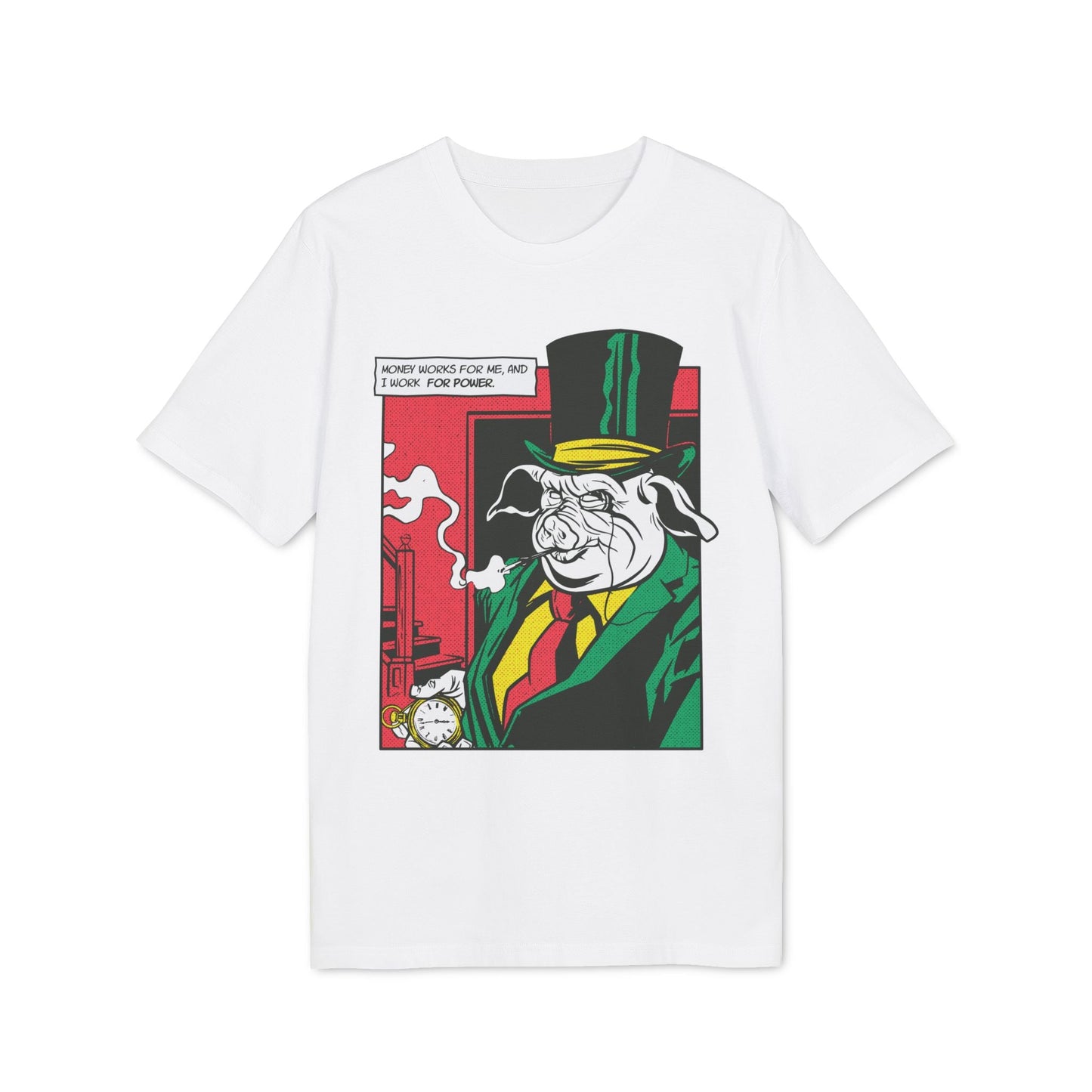 Boss Pig - Comic Mafia - Premium Bio Unisex T-Shirt - Front Print-6