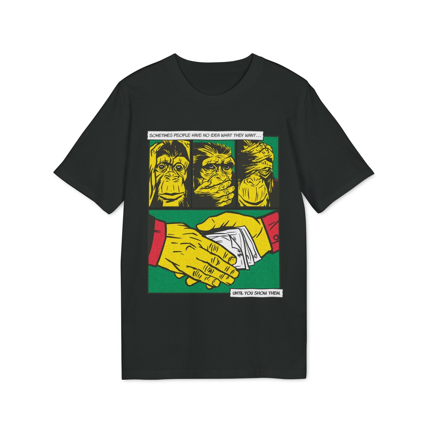 Three Monkeys - Comic Mafia - Premium Bio Unisex T-Shirt - Front Print-0