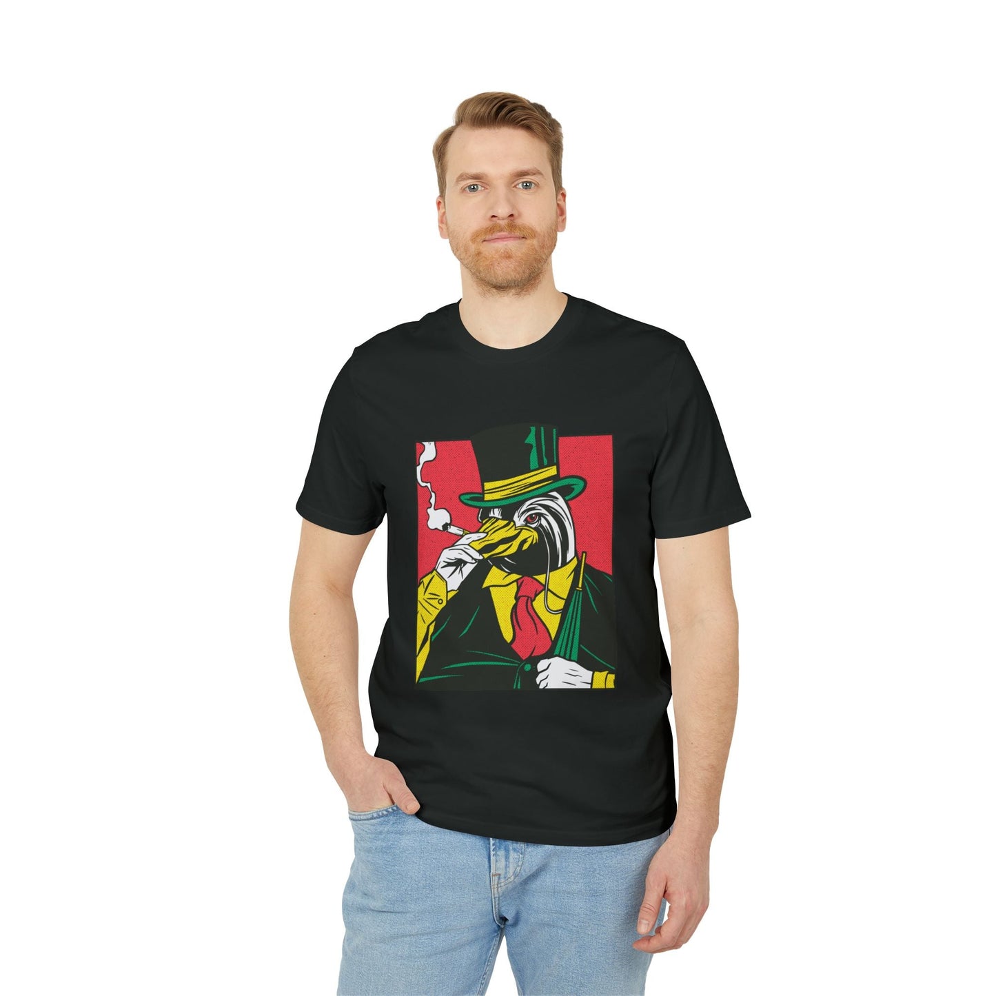 Smoking Penguin - Comic Mafia - Premium Bio Unisex T-Shirt - Front Print-4