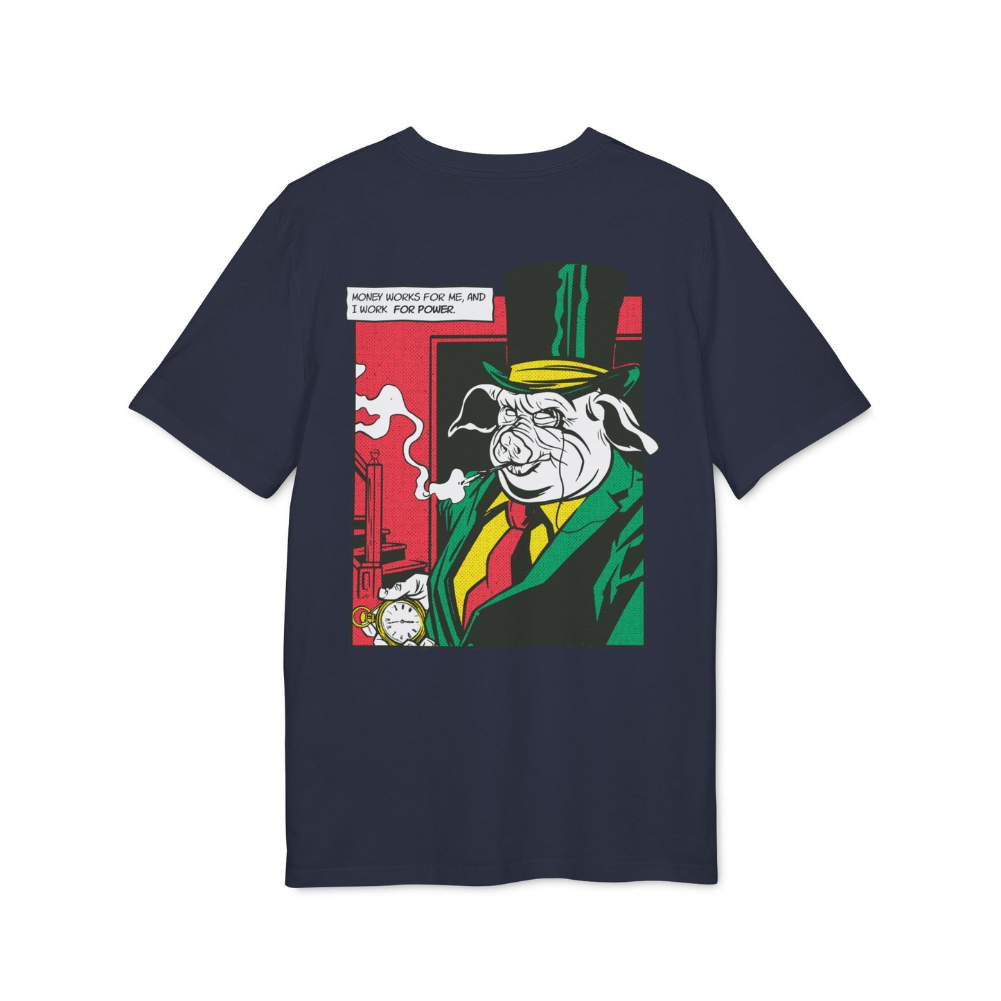 Boss Pig - Comic Mafia - Premium Bio Unisex T-Shirt - Back Print-5
