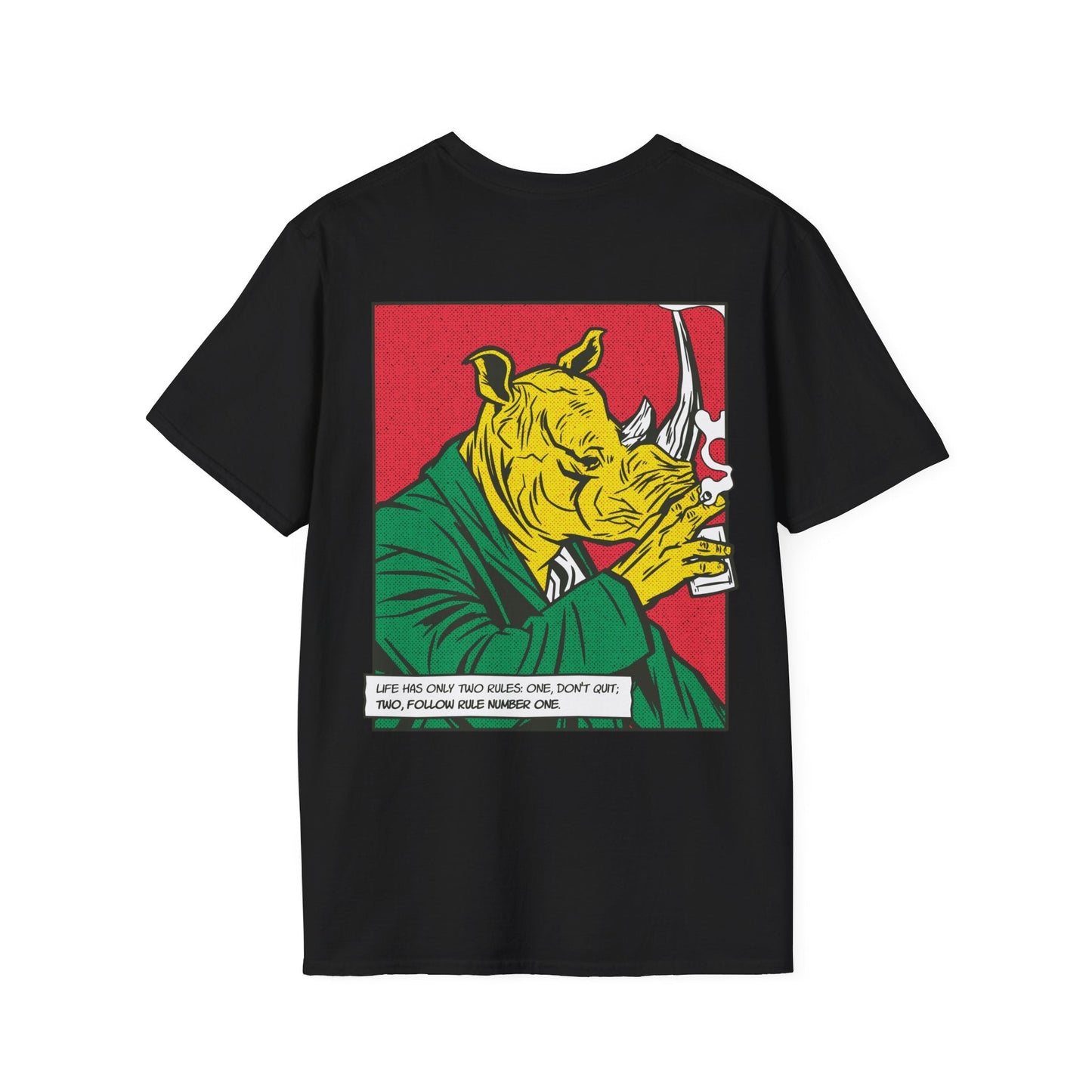 Rhinoceros - Comic Mafia - Unisex T-Shirt - Back Print-0
