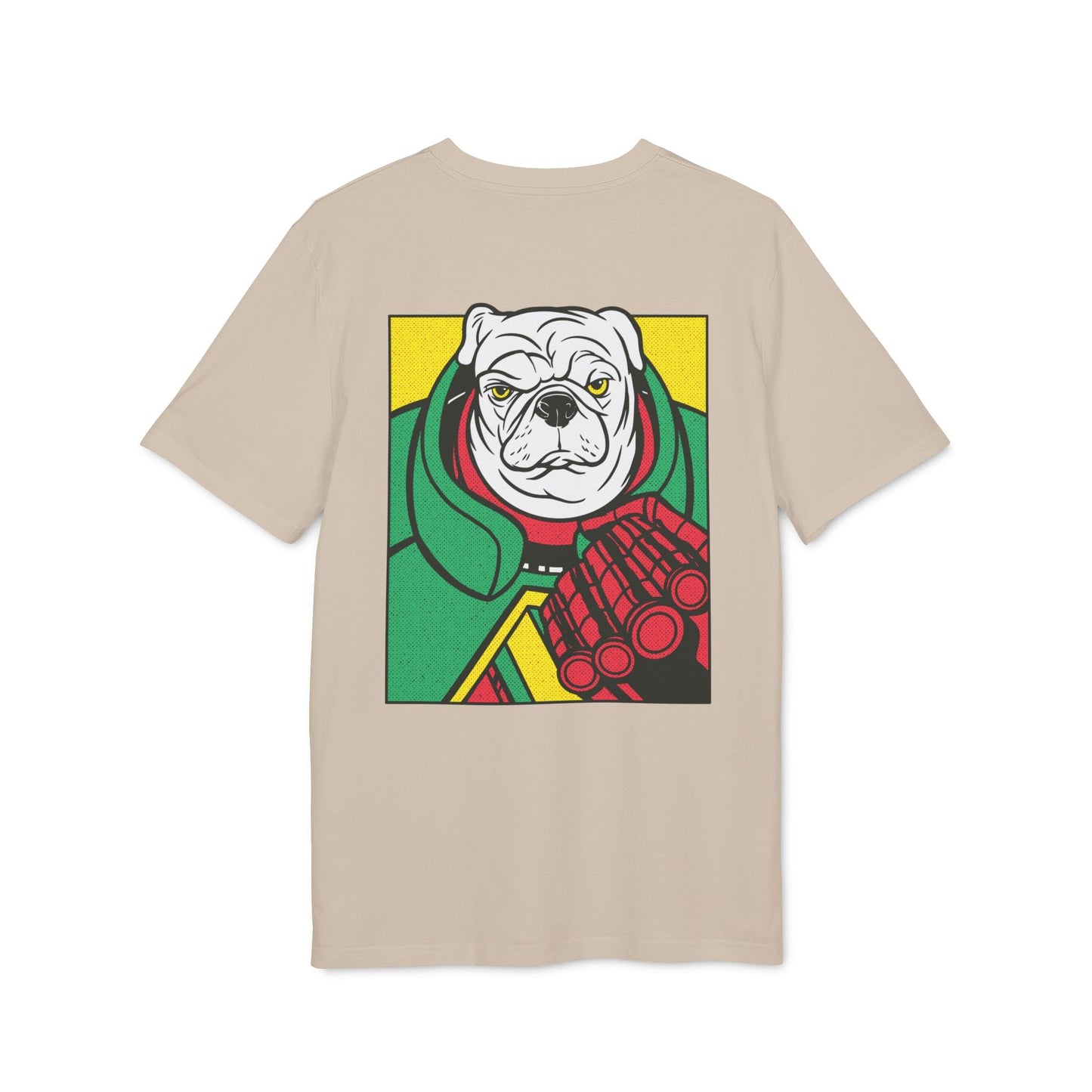White Pug - Comic Mafia - Premium Bio Unisex T-Shirt - Back Print-7