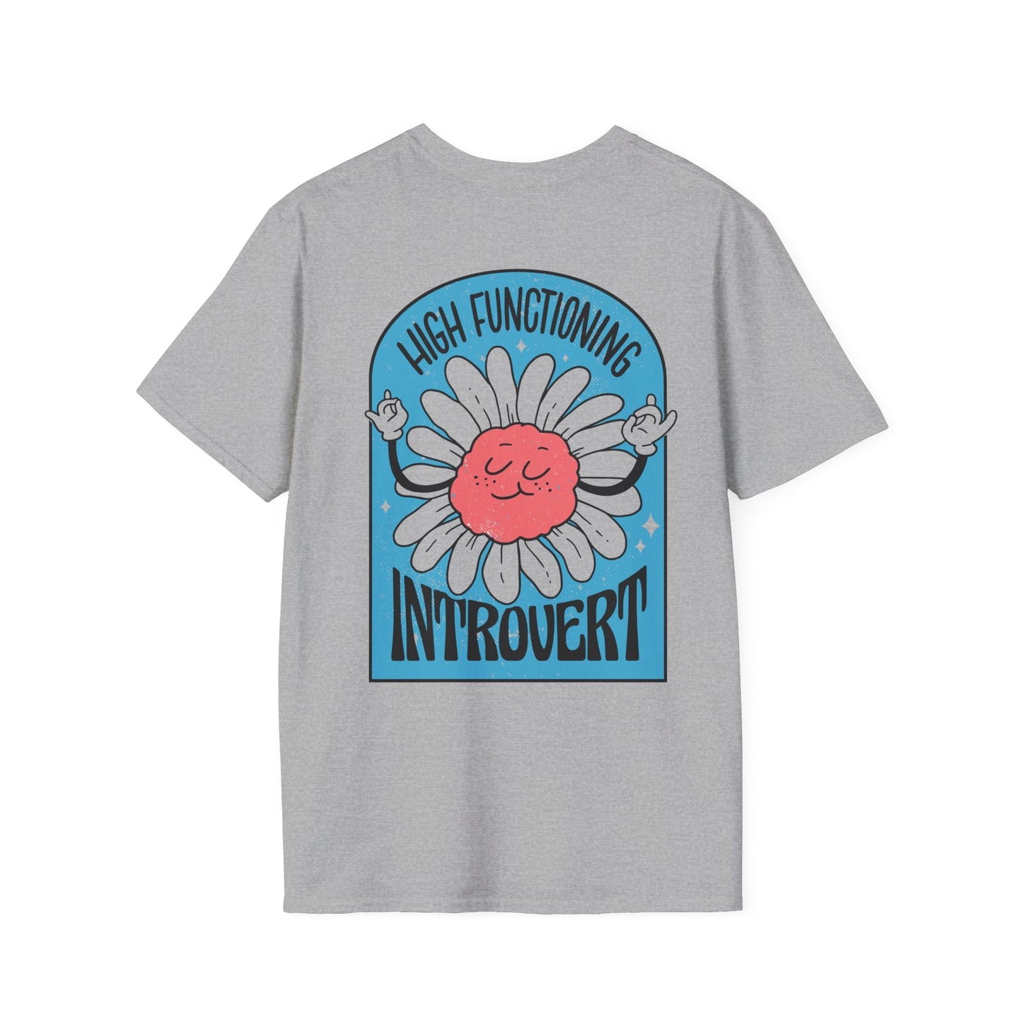 High functioning introvert - Antisocial Retro - Unisex T-Shirt - Back Print-5