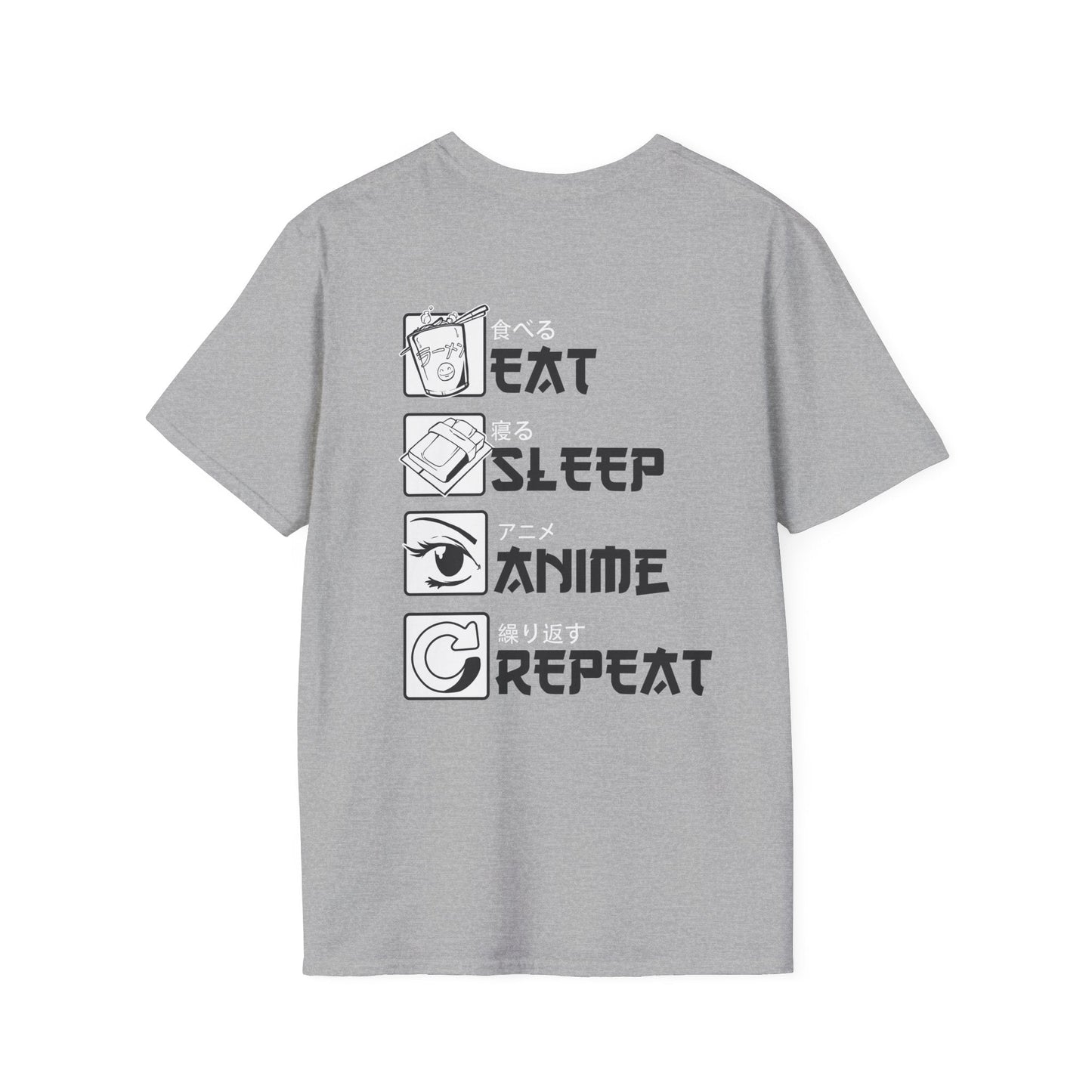 Eat Sleep Anime Repeat - Anime World - Unisex T-Shirt - Back Print-1