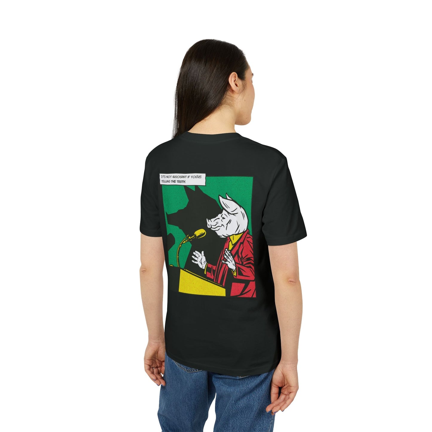 Pig Politician - Comic Mafia - Premium Bio Unisex T-Shirt - Back Print-2
