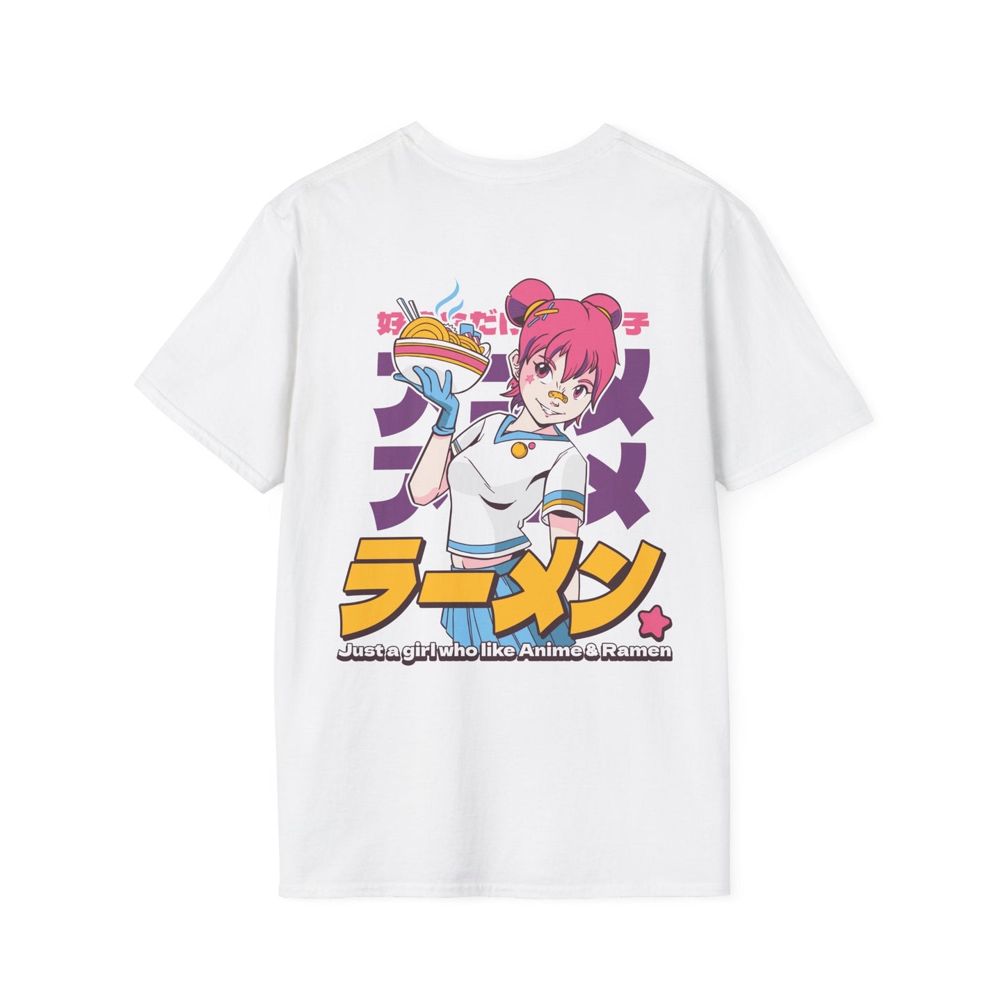 Just a girl who like Anime & Ramen - Anime World - Unisex T-Shirt - Back Print-3