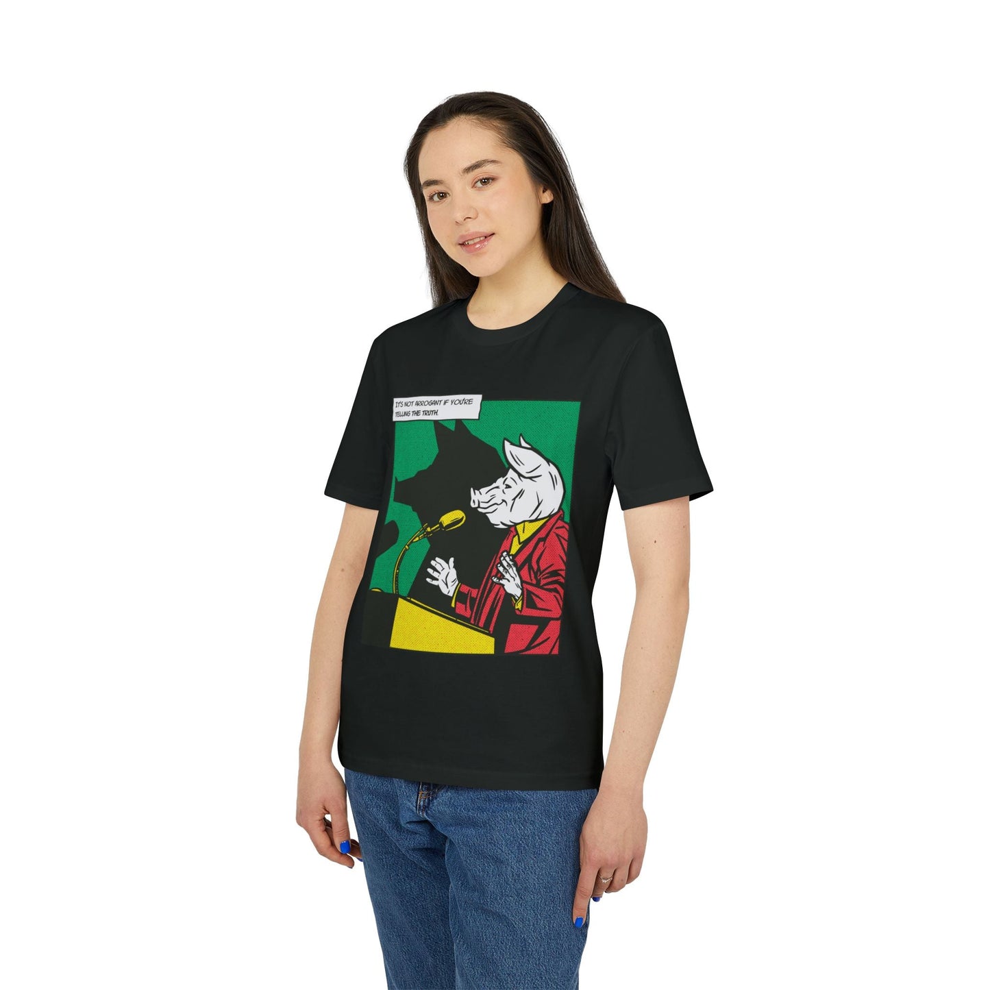 Pig Politician - Comic Mafia - Premium Bio Unisex T-Shirt - Front Print-2