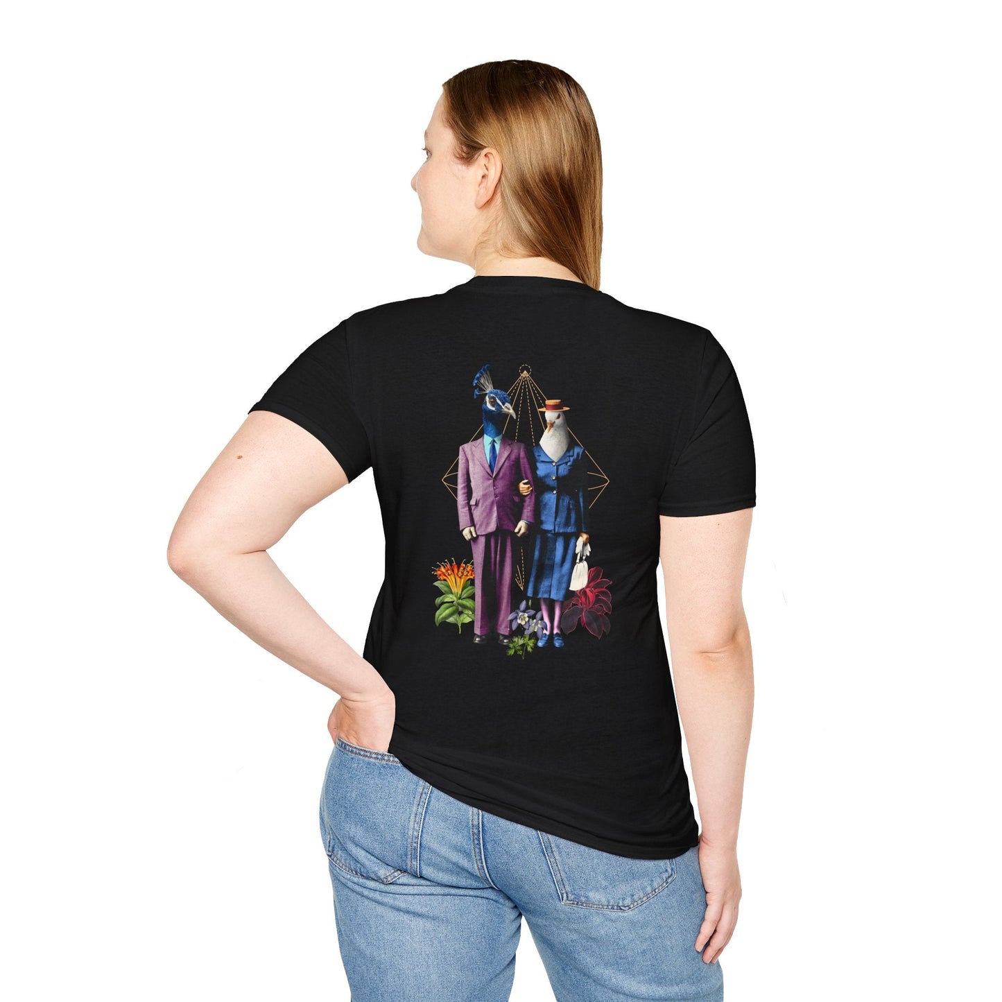 Couple - Animal Human - Unisex T-Shirt - Back Print-2