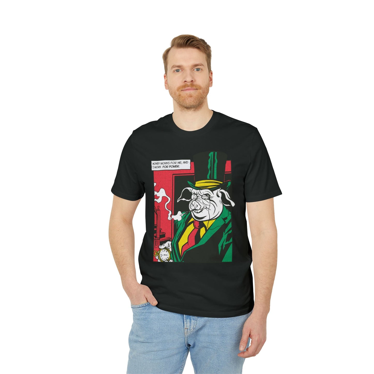 Boss Pig - Comic Mafia - Premium Bio Unisex T-Shirt - Front Print-4