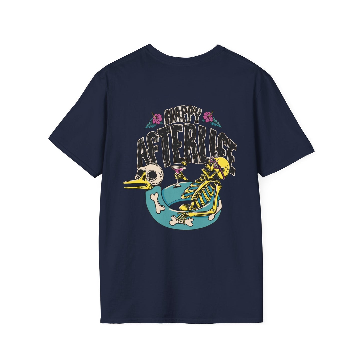 Happy Afterlife - Summer Skulls - Unisex T-Shirt - Back Print-2