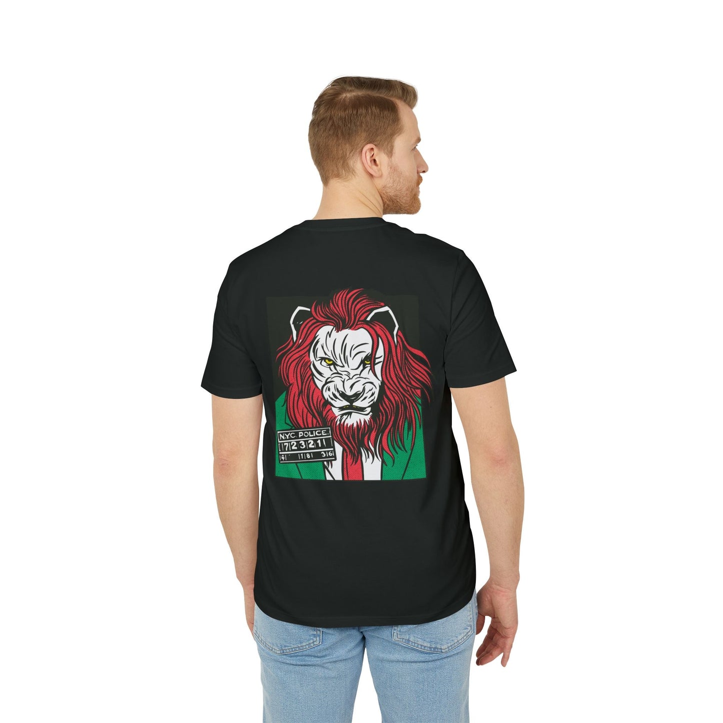 Lion Boss - Comic Mafia - Premium Bio Unisex T-Shirt - Back Print-4