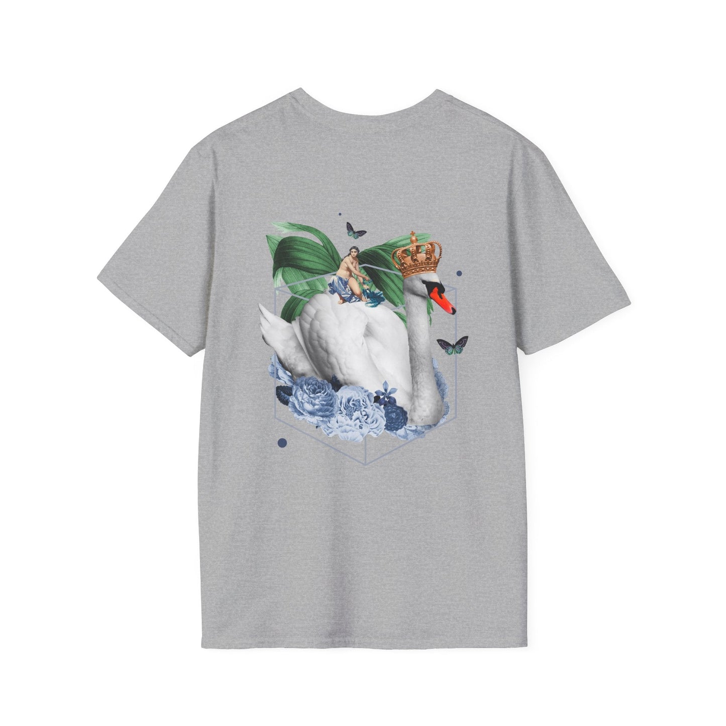 Swan - Quirky Collage - Unisex T-Shirt - Back Print-4
