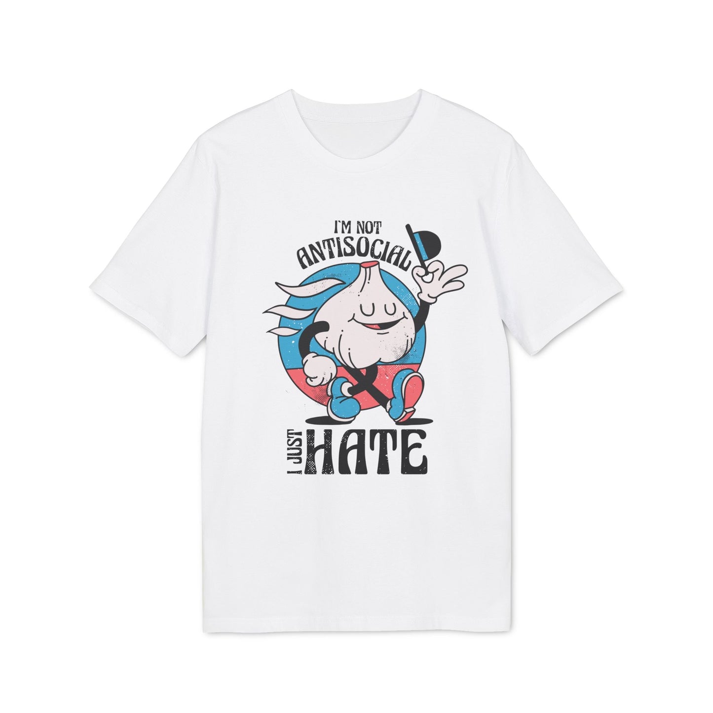 I´m not Antisocial I just hate - Antisocial Retro - Premium Bio Unisex T-Shirt - Front Print-0