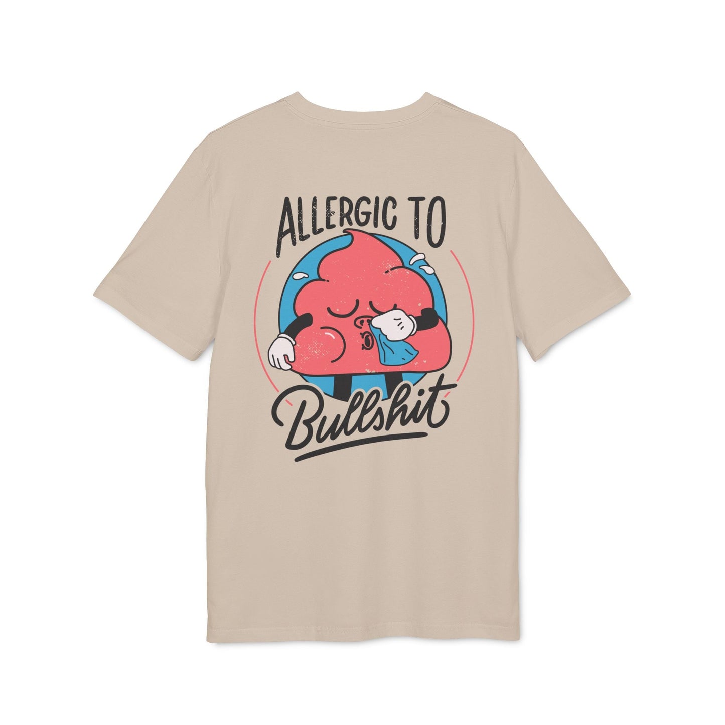 Allergic to Bullshit - Antisocial Retro - Premium Bio Unisex T-Shirt - Back Print-5