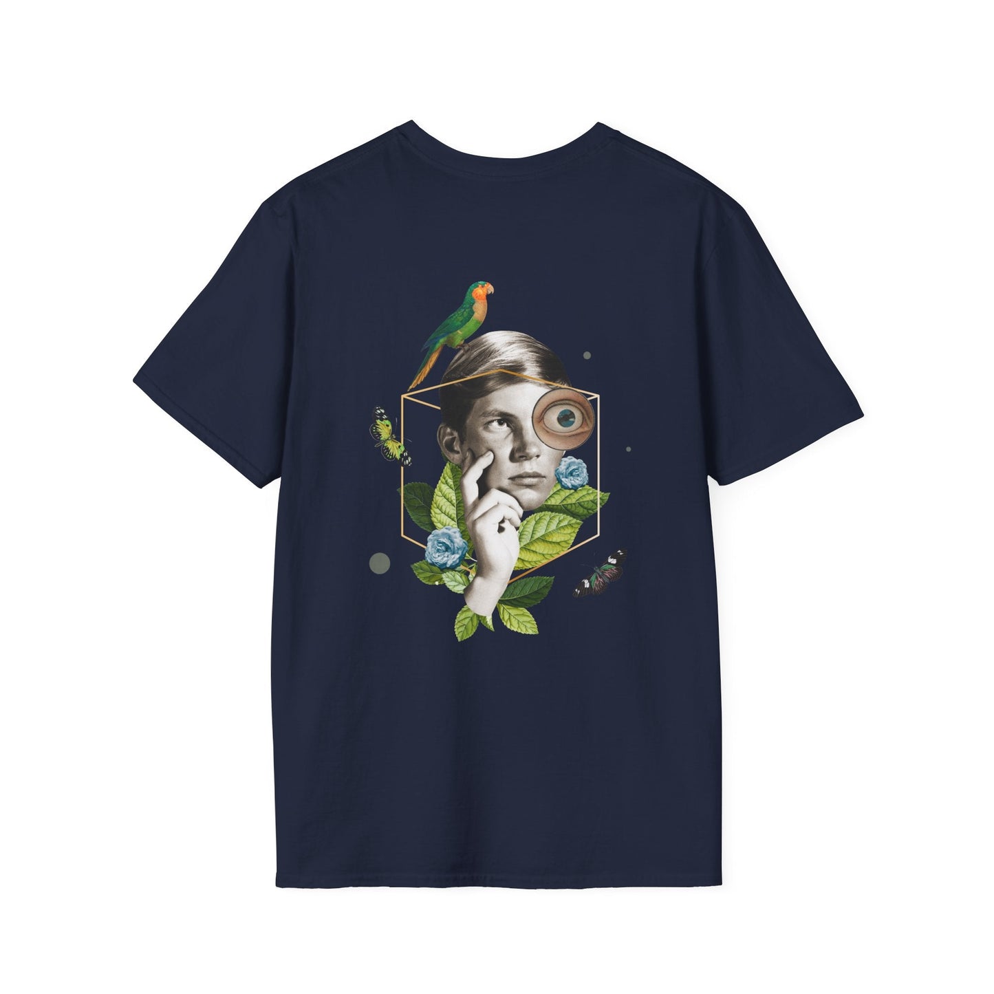 Parrot - Quirky Collage - Unisex T-Shirt - Back Print-2