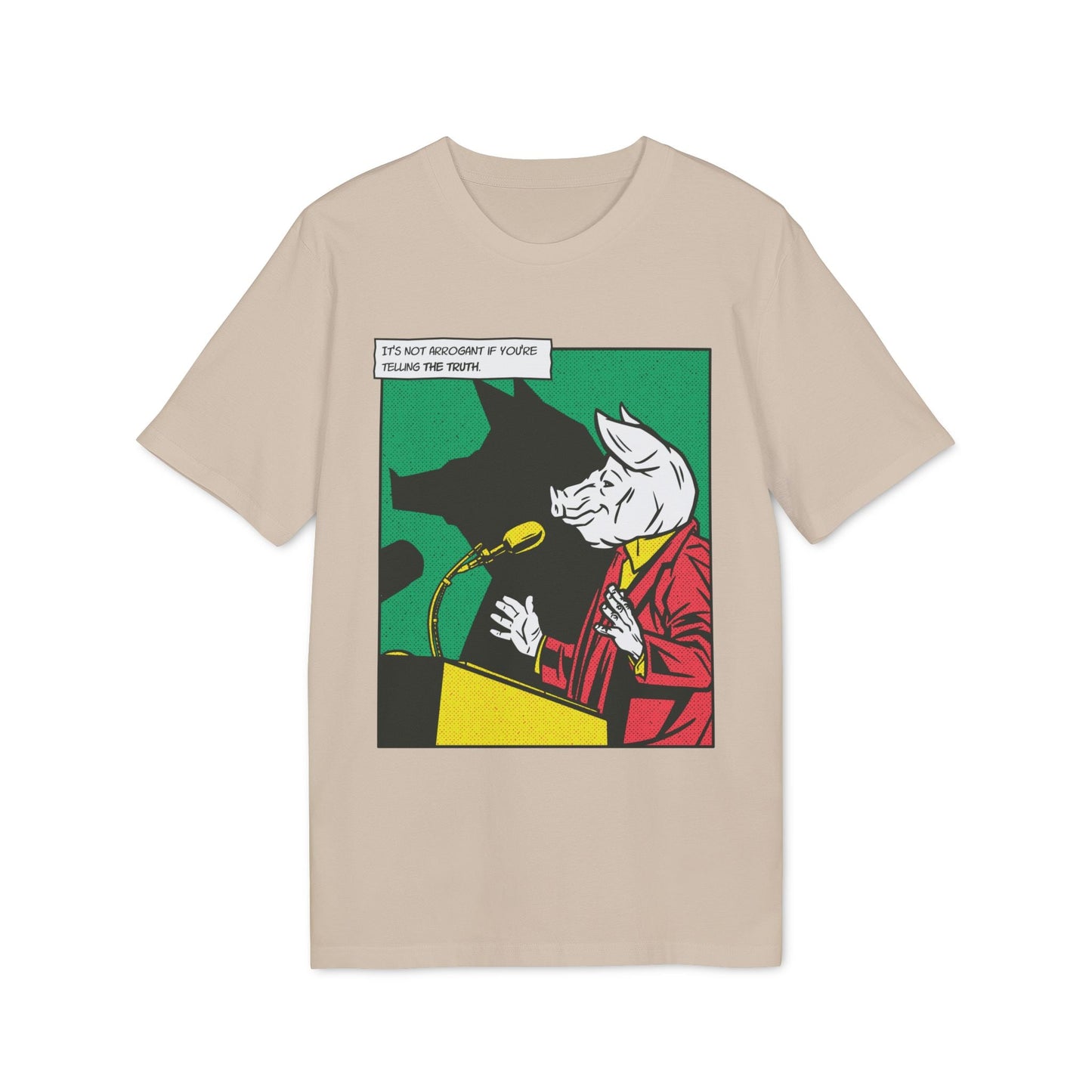 Pig Politician - Comic Mafia - Premium Bio Unisex T-Shirt - Front Print-7