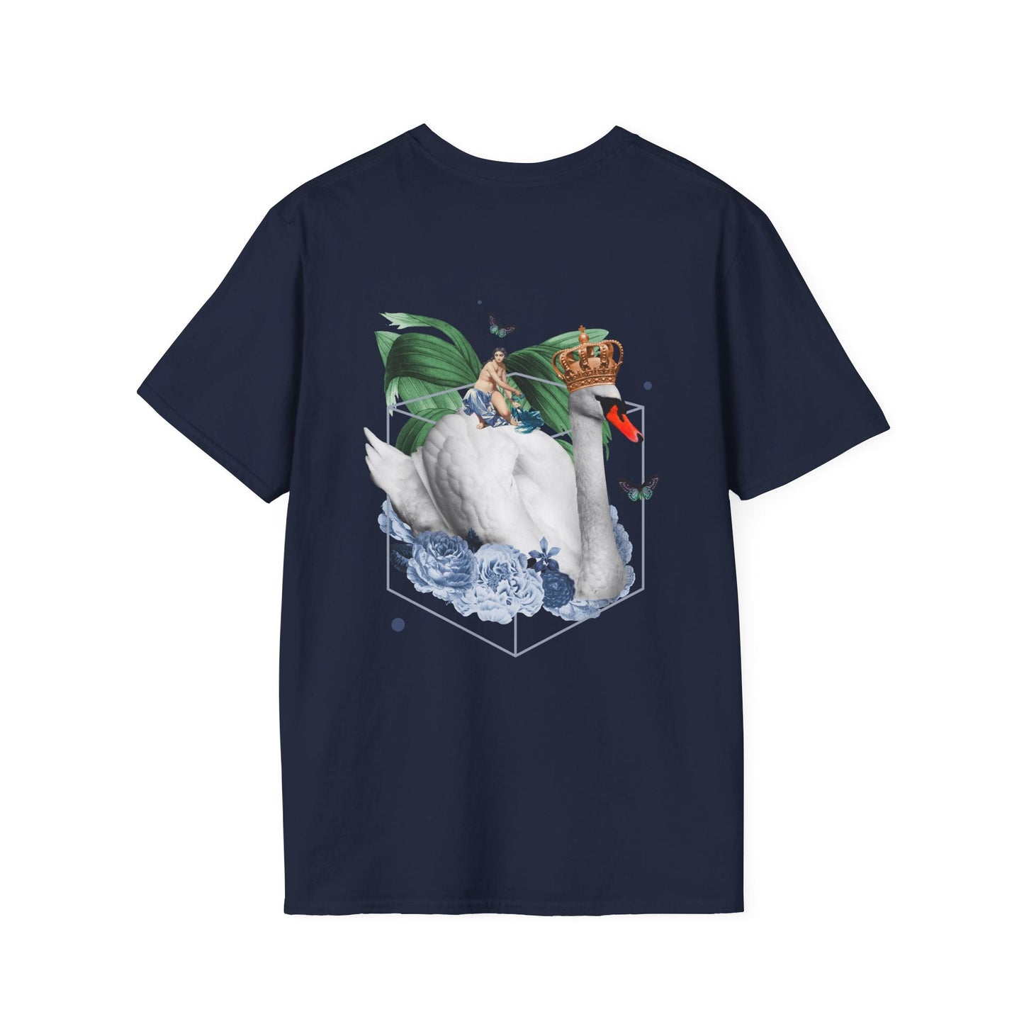 Swan - Quirky Collage - Unisex T-Shirt - Back Print-2