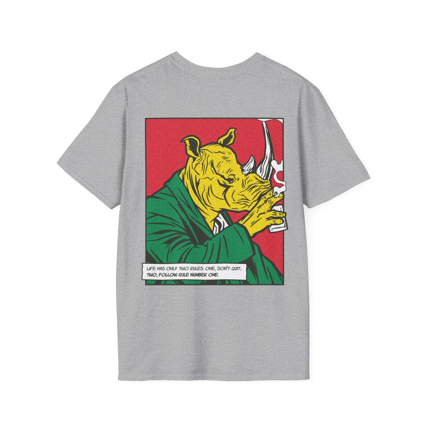 Rhinoceros - Comic Mafia - Unisex T-Shirt - Back Print-8