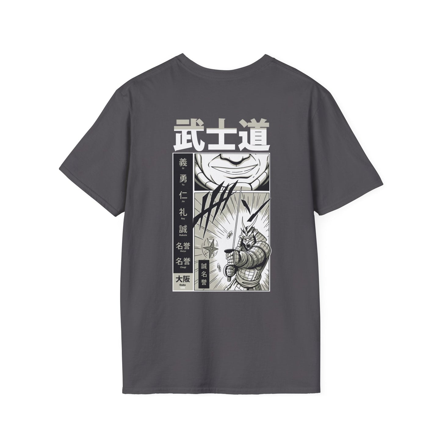Ninja Attack - Samurai Manga - Unisex T-Shirt - Back Print-1