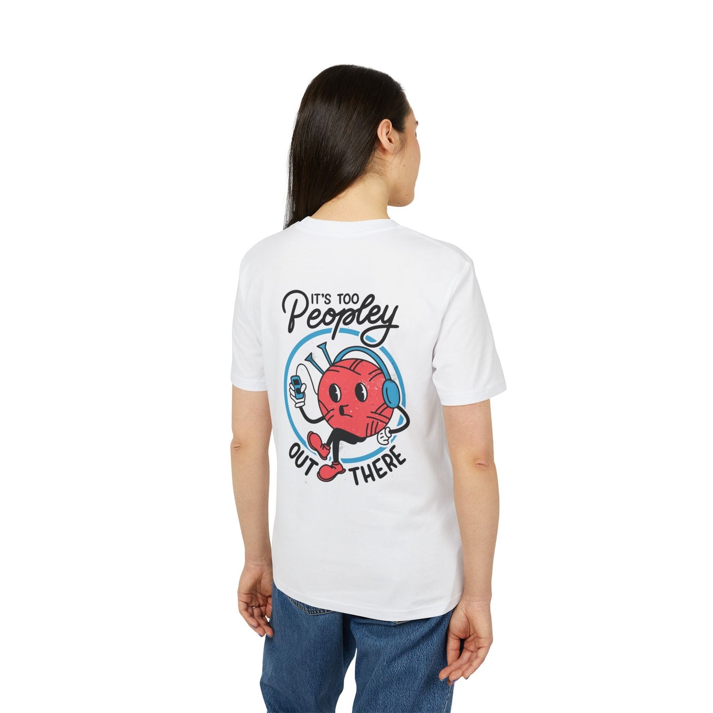 It´s too Peopley out there - Antisocial Retro - Premium Bio Unisex T-Shirt - Back Print-2