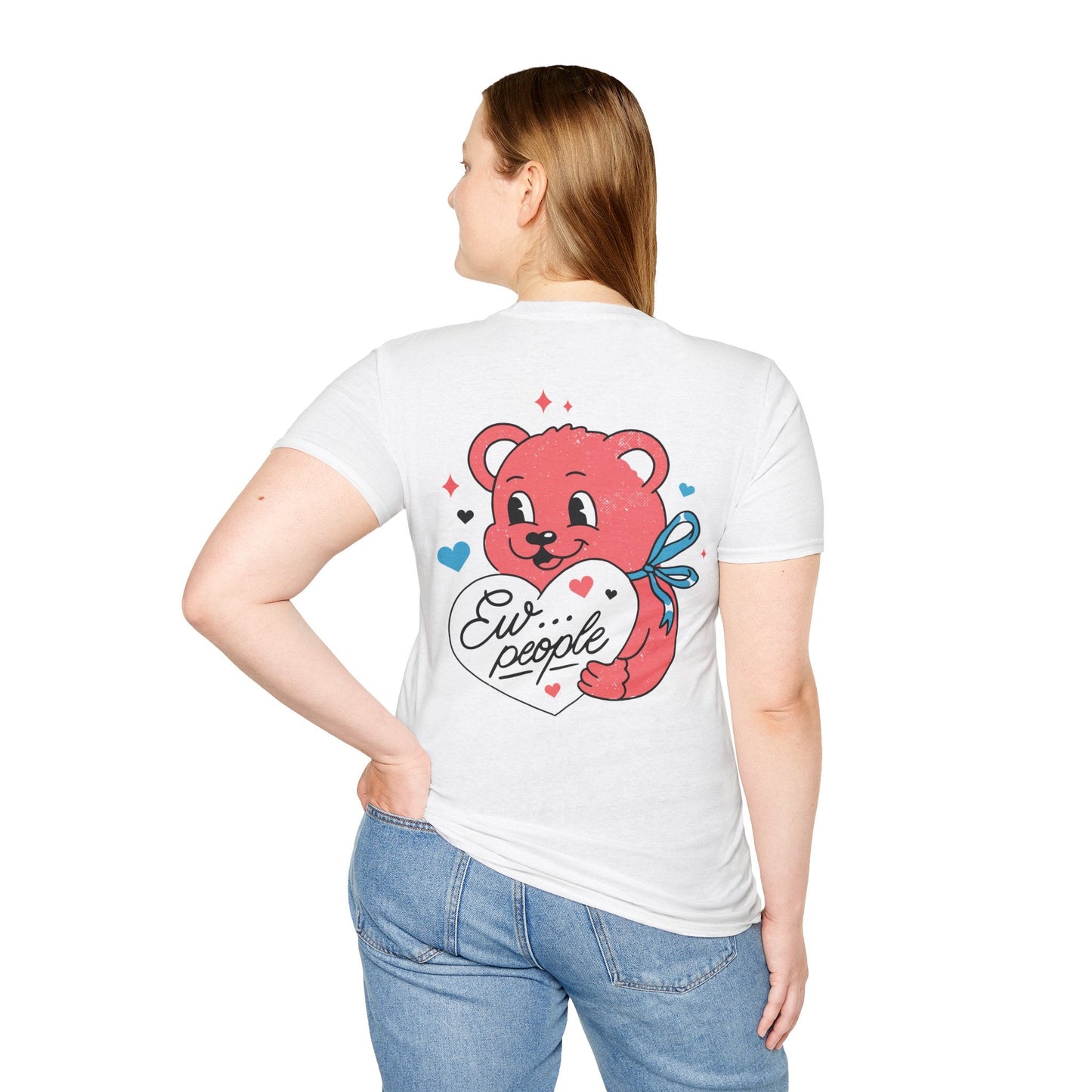 Ew... people - Antisocial Retro - Unisex T-Shirt - Back Print-2