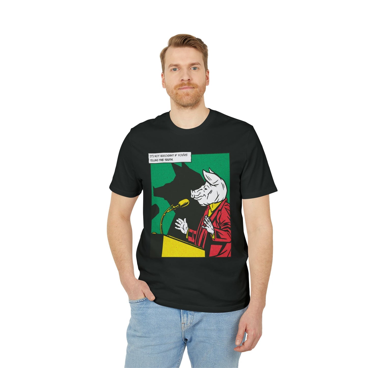 Pig Politician - Comic Mafia - Premium Bio Unisex T-Shirt - Front Print-4