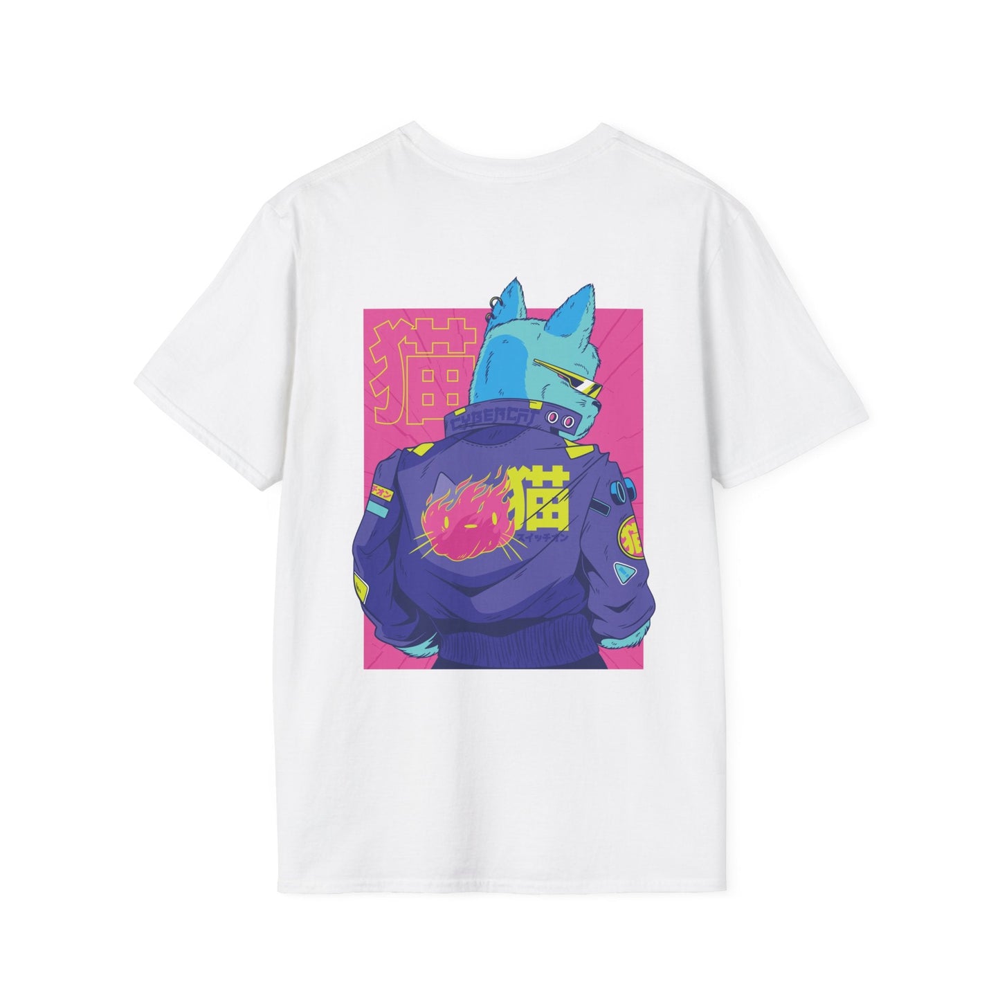 Cyberpunk Cat - Anime World - Unisex T-Shirt - Back Print-3