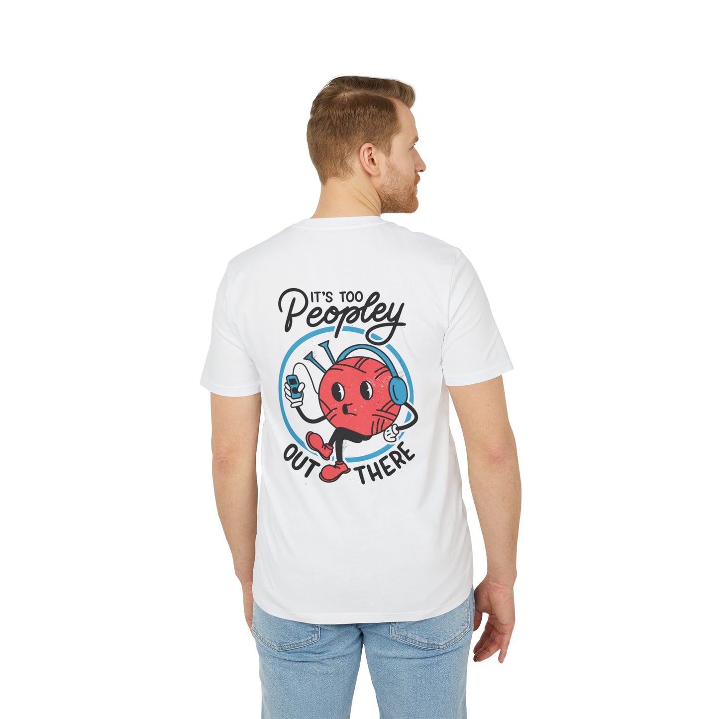 It´s too Peopley out there - Antisocial Retro - Premium Bio Unisex T-Shirt - Back Print-4