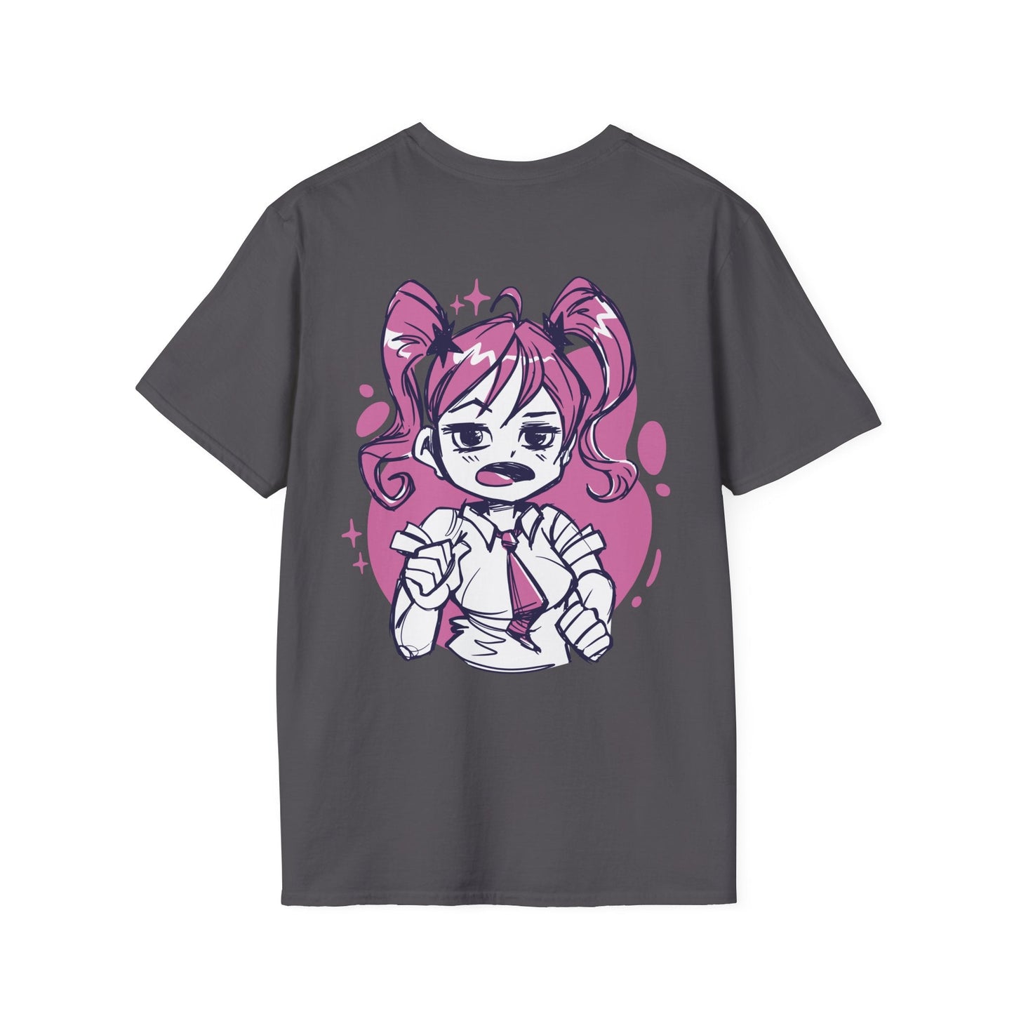 Anime Girl sketched - Anime World - Unisex T-Shirt - Back Print-1