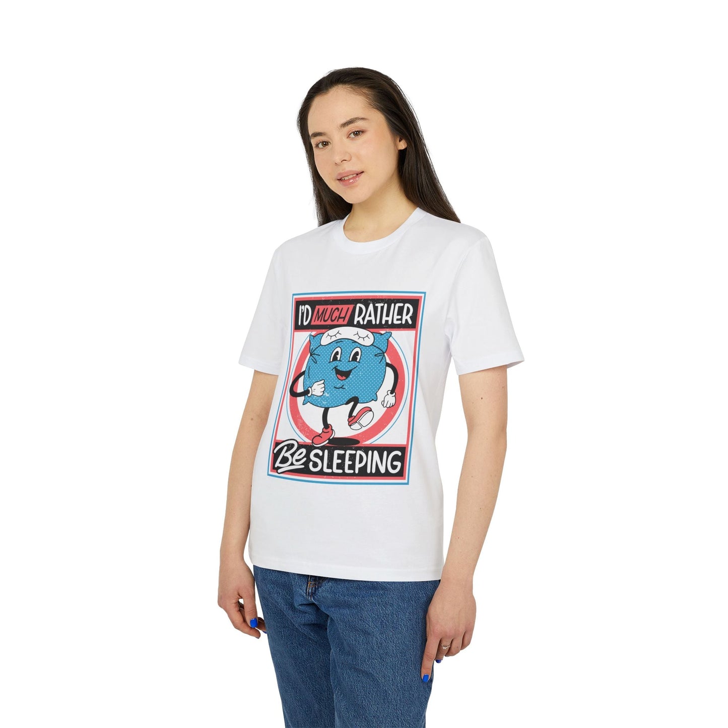 I´d much rather be sleeping - Antisocial Retro - Premium Bio Unisex T-Shirt - Front Print-2