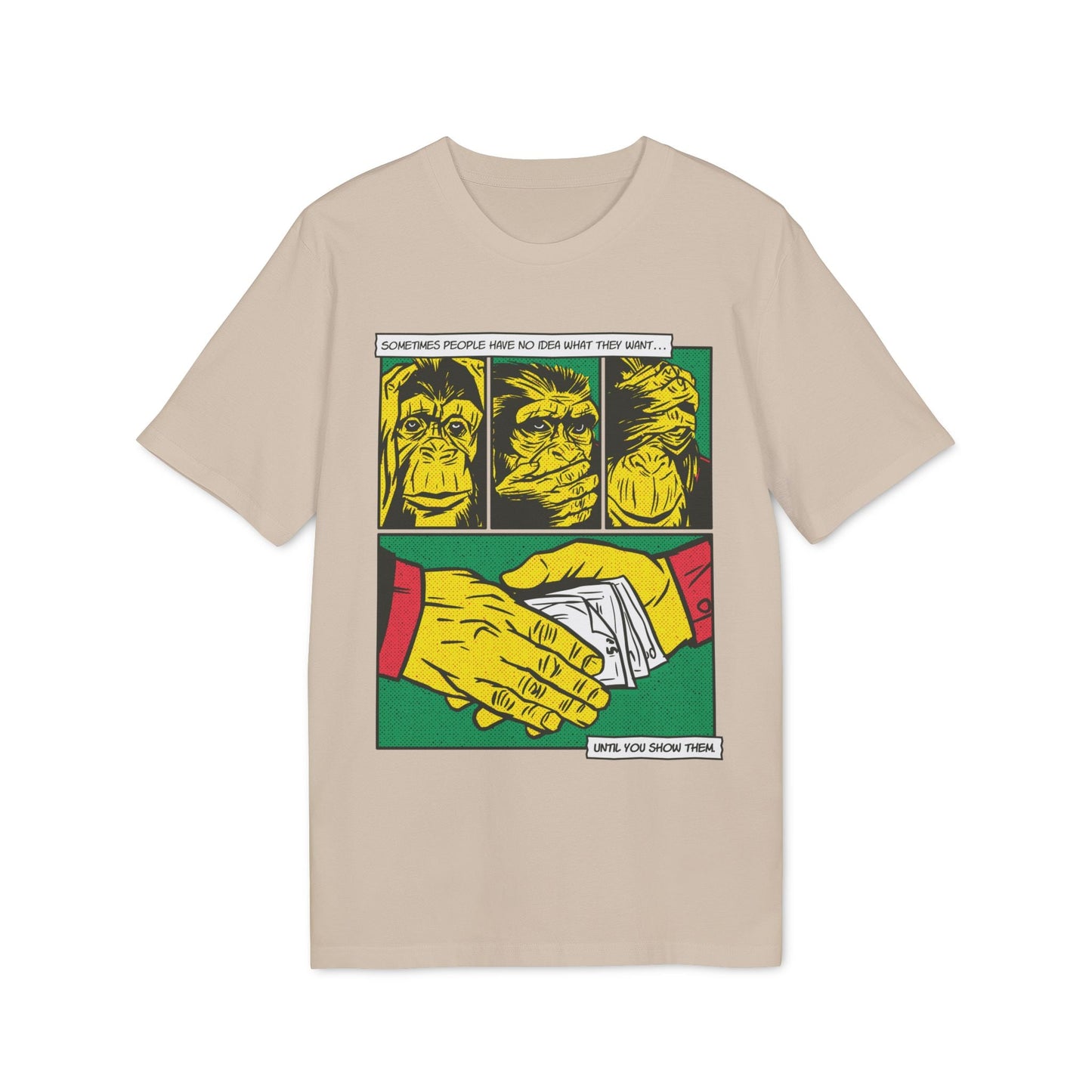 Three Monkeys - Comic Mafia - Premium Bio Unisex T-Shirt - Front Print-7