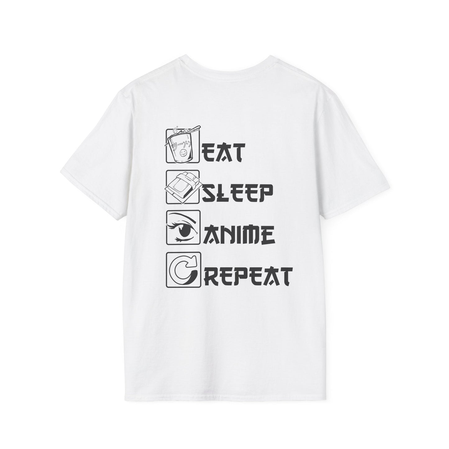 Eat Sleep Anime Repeat - Anime World - Unisex T-Shirt - Back Print-0