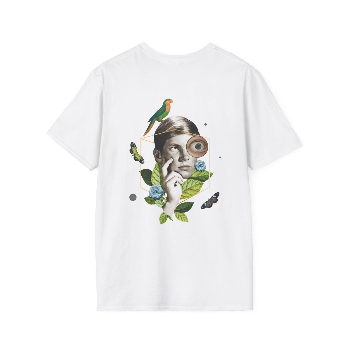 Parrot - Quirky Collage - Unisex T-Shirt - Back Print-3