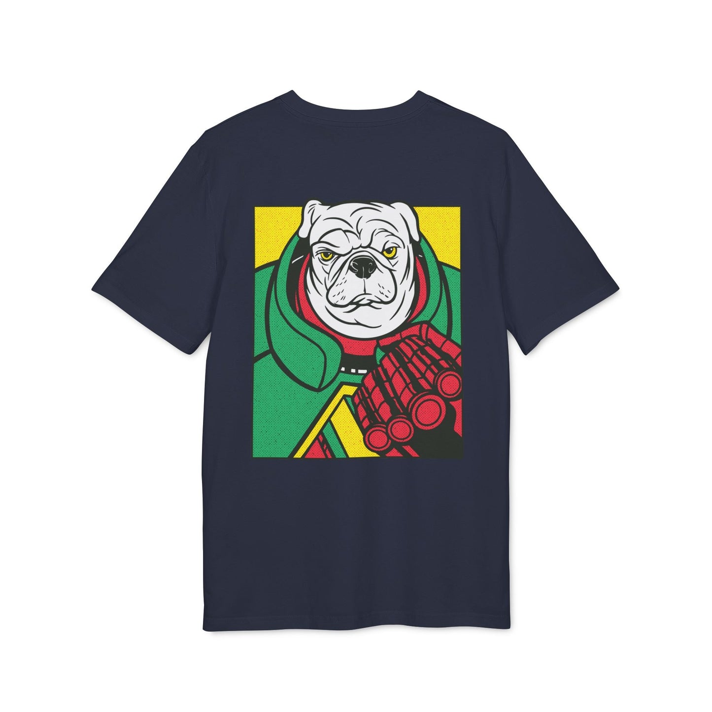 White Pug - Comic Mafia - Premium Bio Unisex T-Shirt - Back Print-5