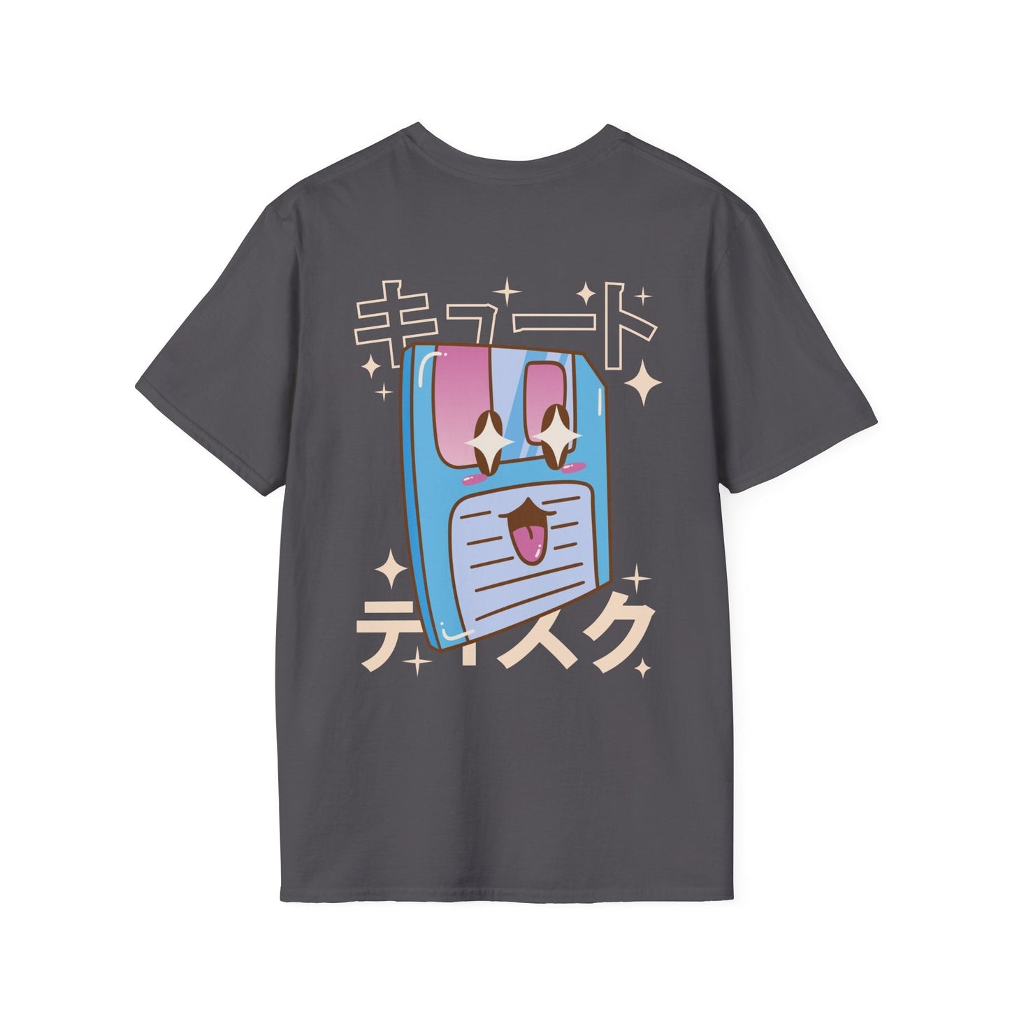 Floppy Disc - Kawaii Character - Unisex T-Shirt - Back Print-5