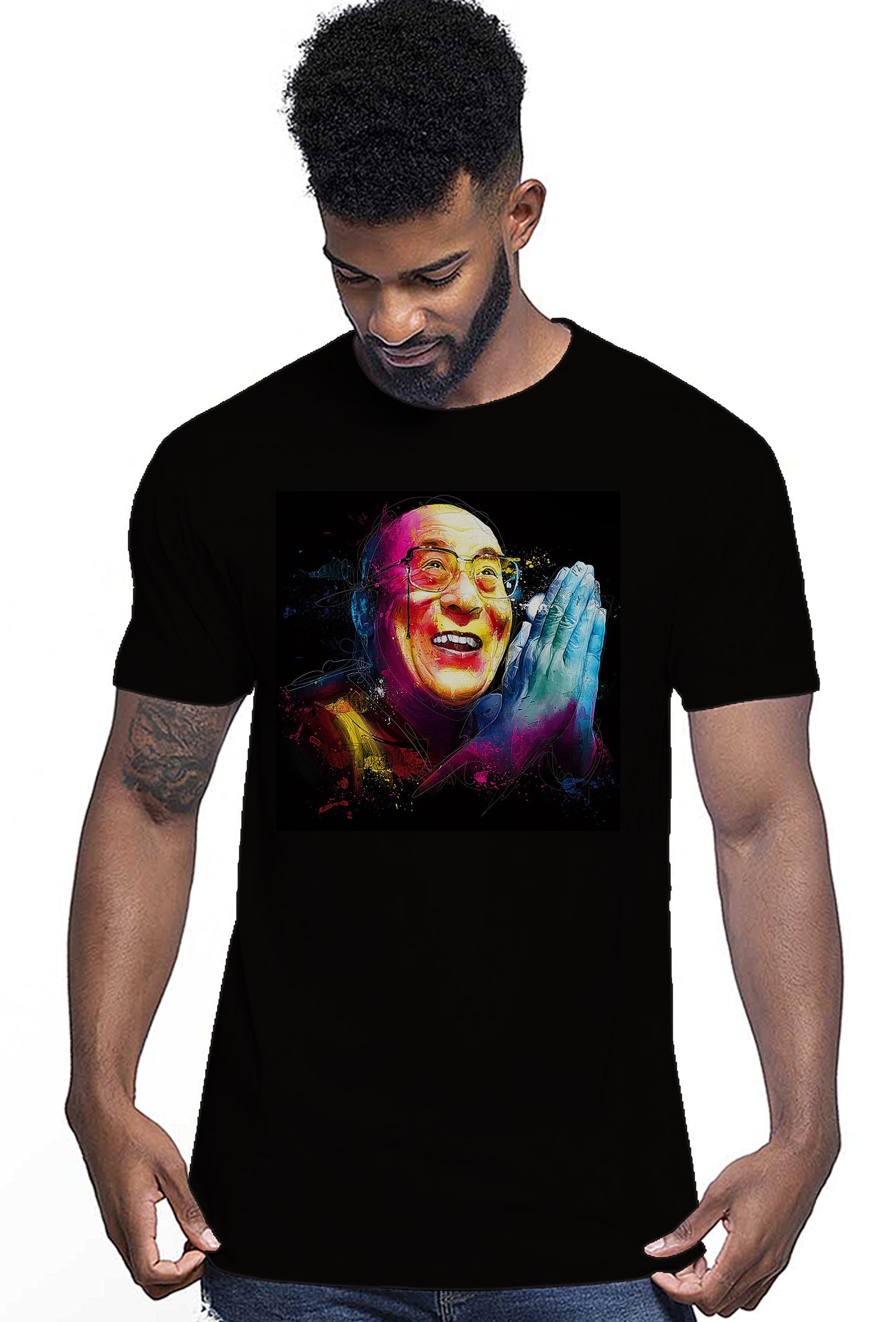 Dalai Lama stilizzato Color The legend 18-20-23 T-shirt Urban Men Uomo 100% Cotone Pettinato JK