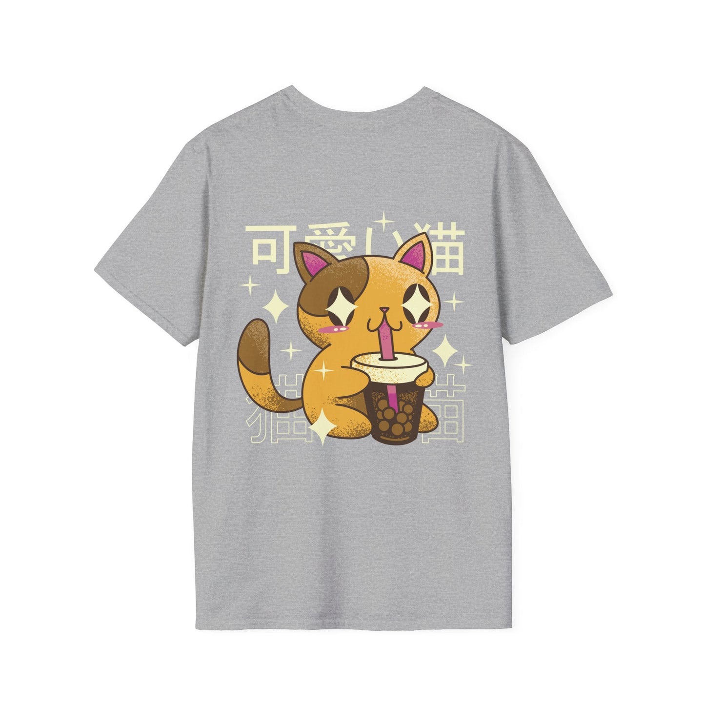 Cat Bubble Tea - Kawaii Character - Unisex T-Shirt - Back Print-7