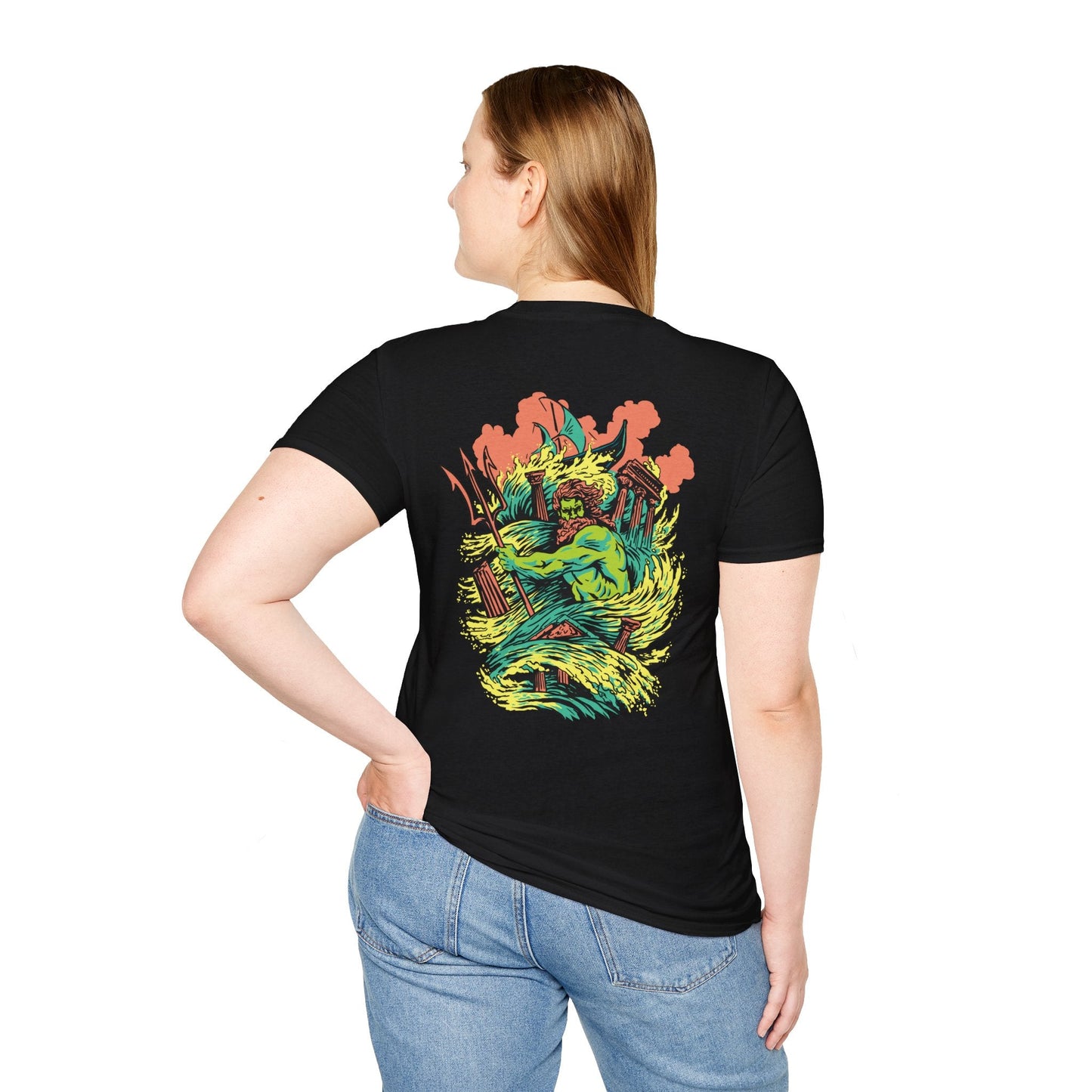 Poseidon - Greek Mythology - Unisex T-Shirt - Back Print-2