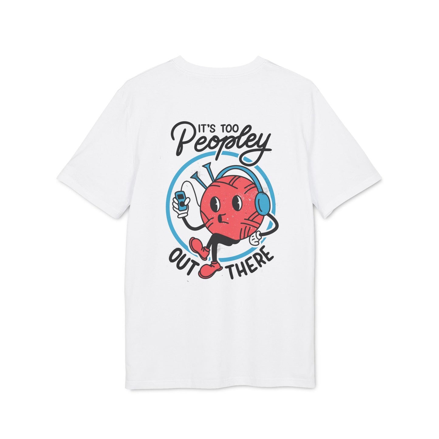 It´s too Peopley out there - Antisocial Retro - Premium Bio Unisex T-Shirt - Back Print-0