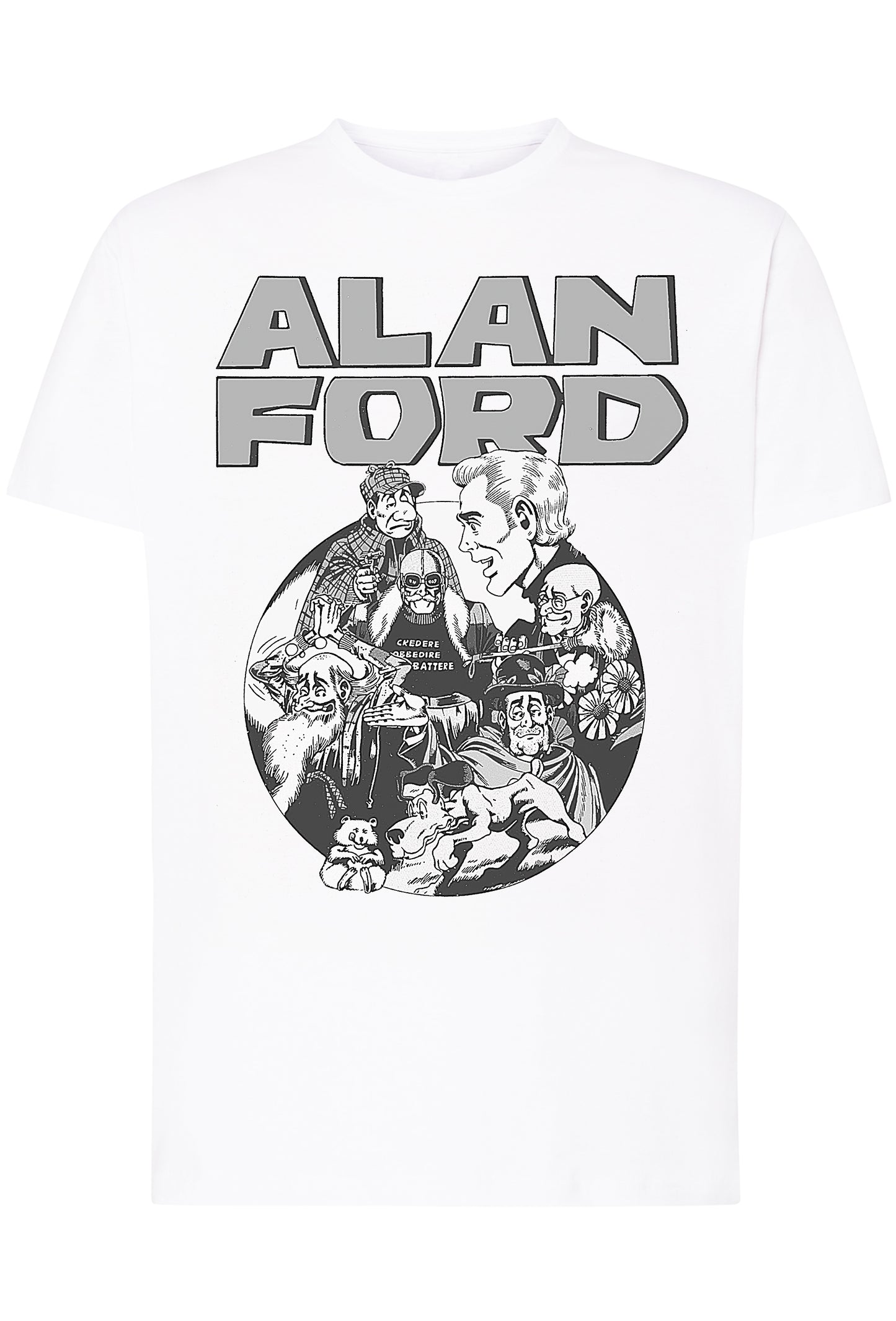 Alan Ford Cartoon Fumetti 2056 T-shirt Urban Men Uomo 100% Cotone Pettinato JK