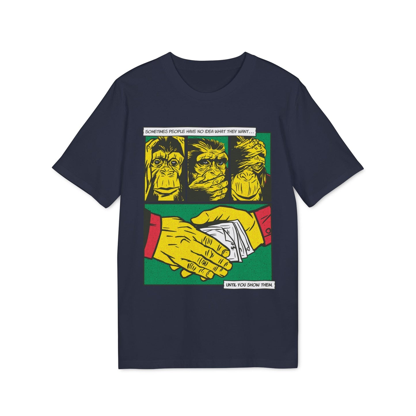 Three Monkeys - Comic Mafia - Premium Bio Unisex T-Shirt - Front Print-5