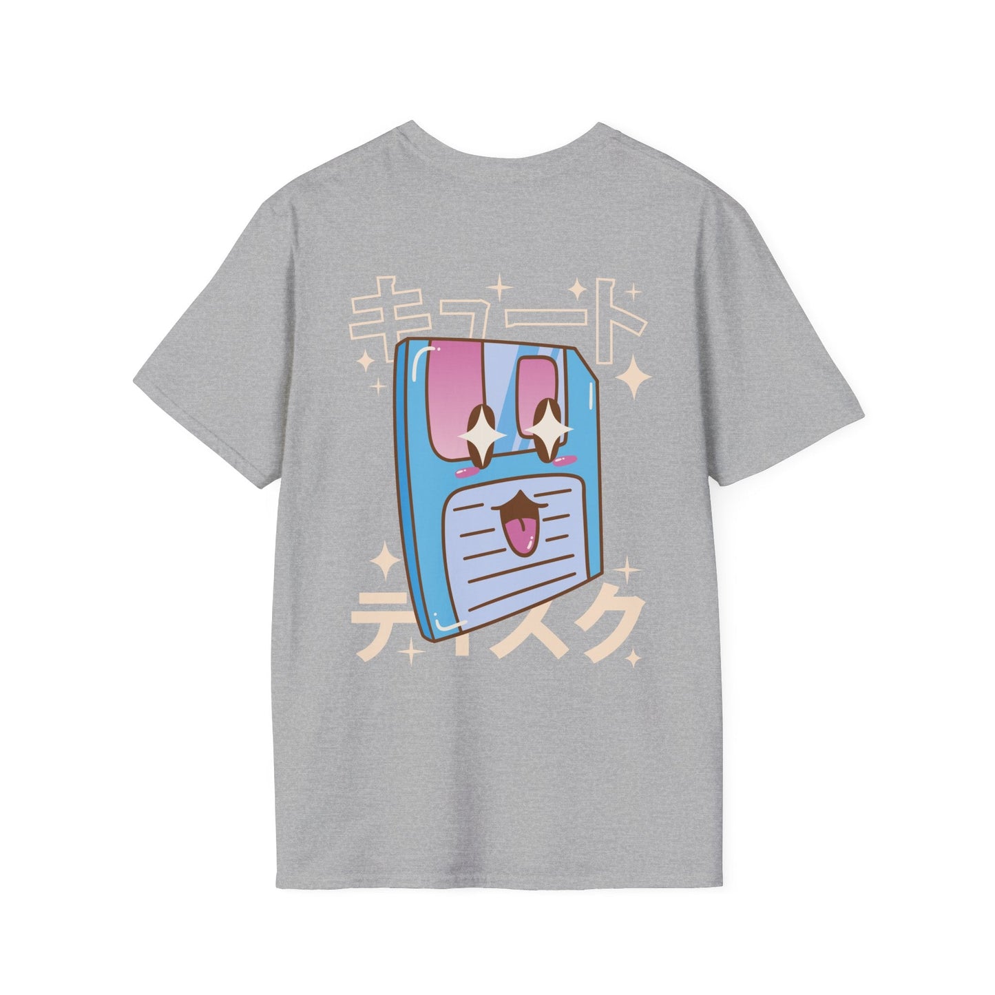 Floppy Disc - Kawaii Character - Unisex T-Shirt - Back Print-7